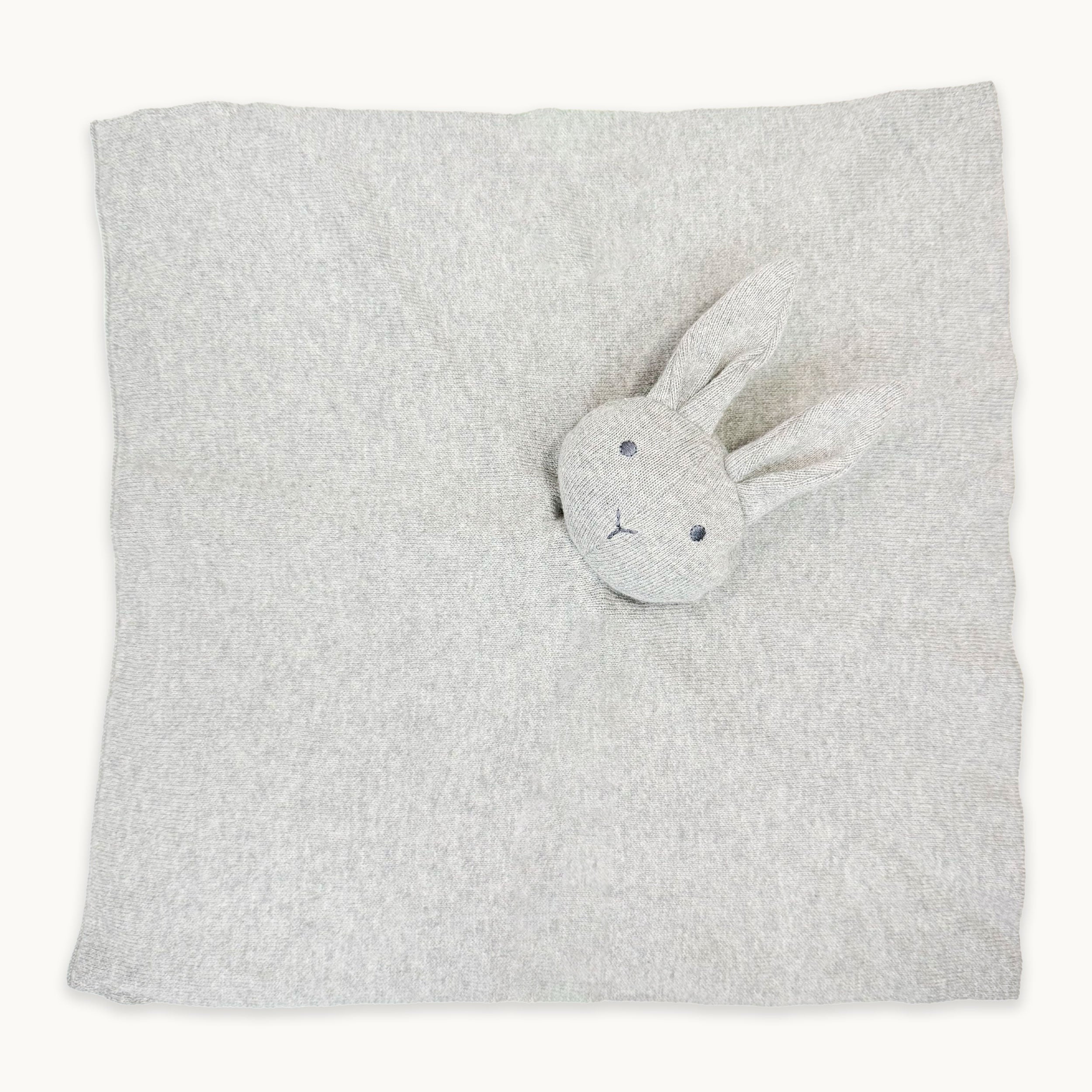 Grey Heather Bunny - Organic Baby Lovey Security Blanket Cuddle Cloth