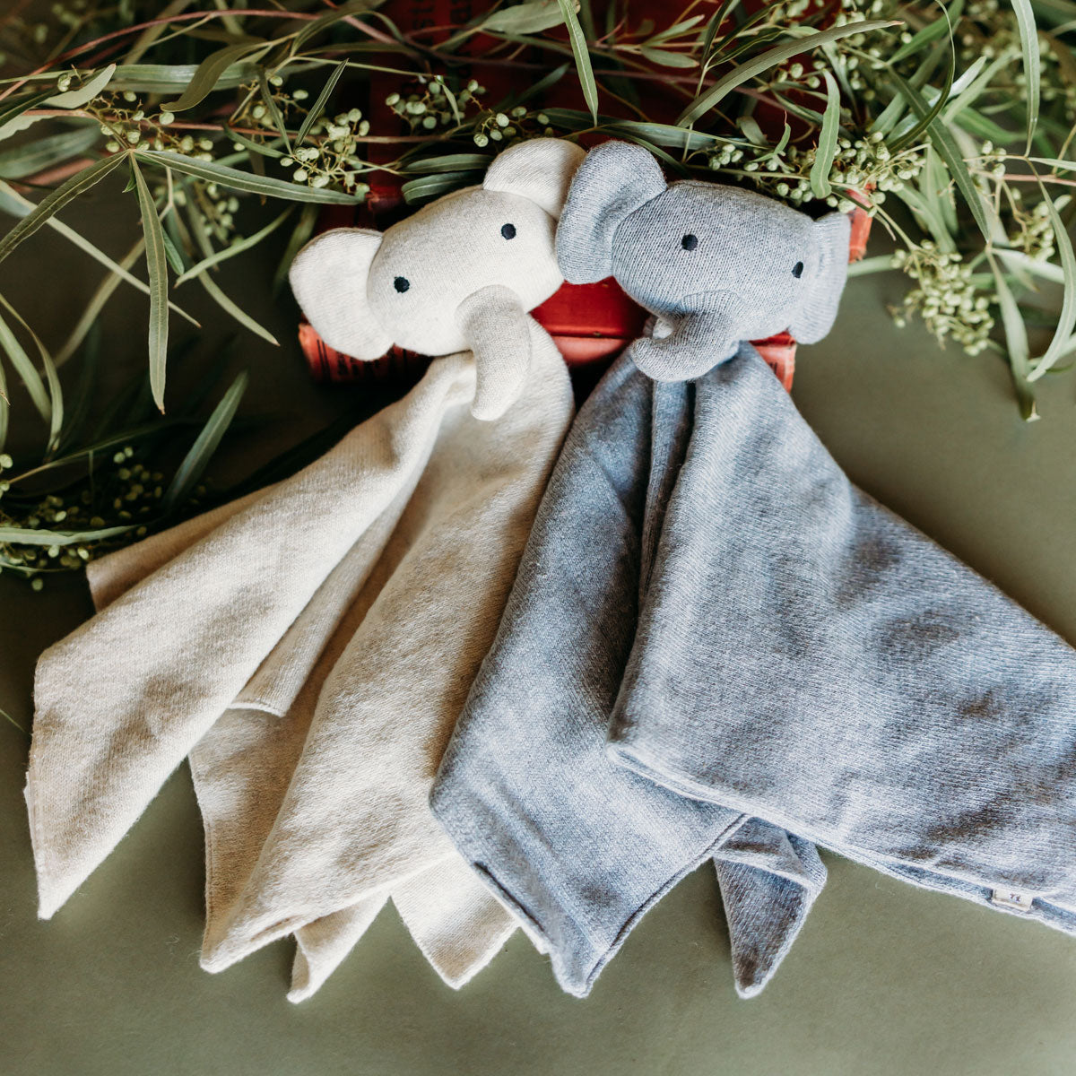 Elephant - Organic Baby Lovey Security Blanket Cuddle Cloth