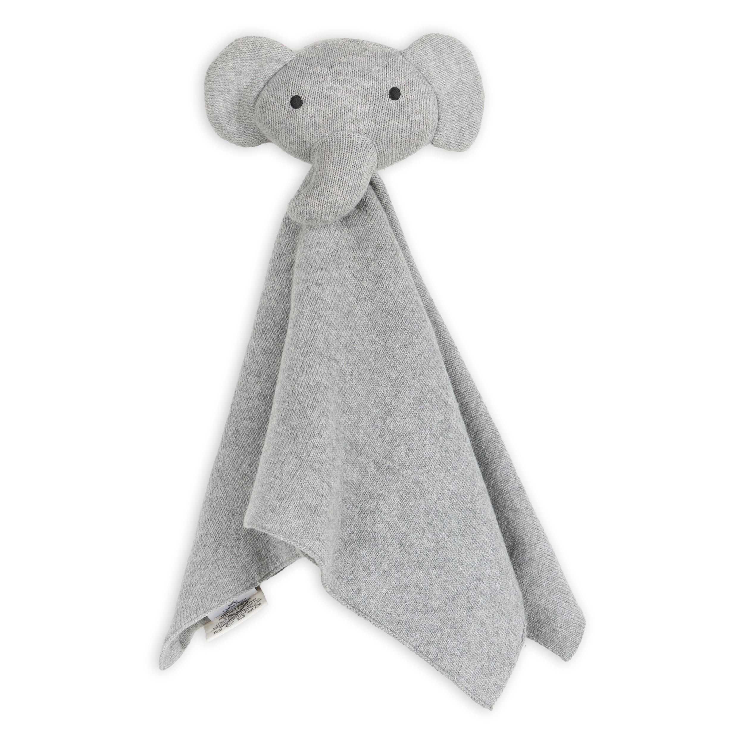 Elephant - Organic Baby Lovey Security Blanket Cuddle Cloth - Heather Grey