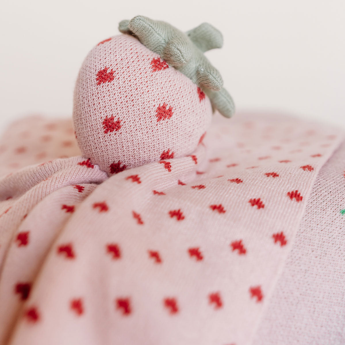 Strawberry - Organic Baby Lovey Security Blanket Cuddle Cloth
