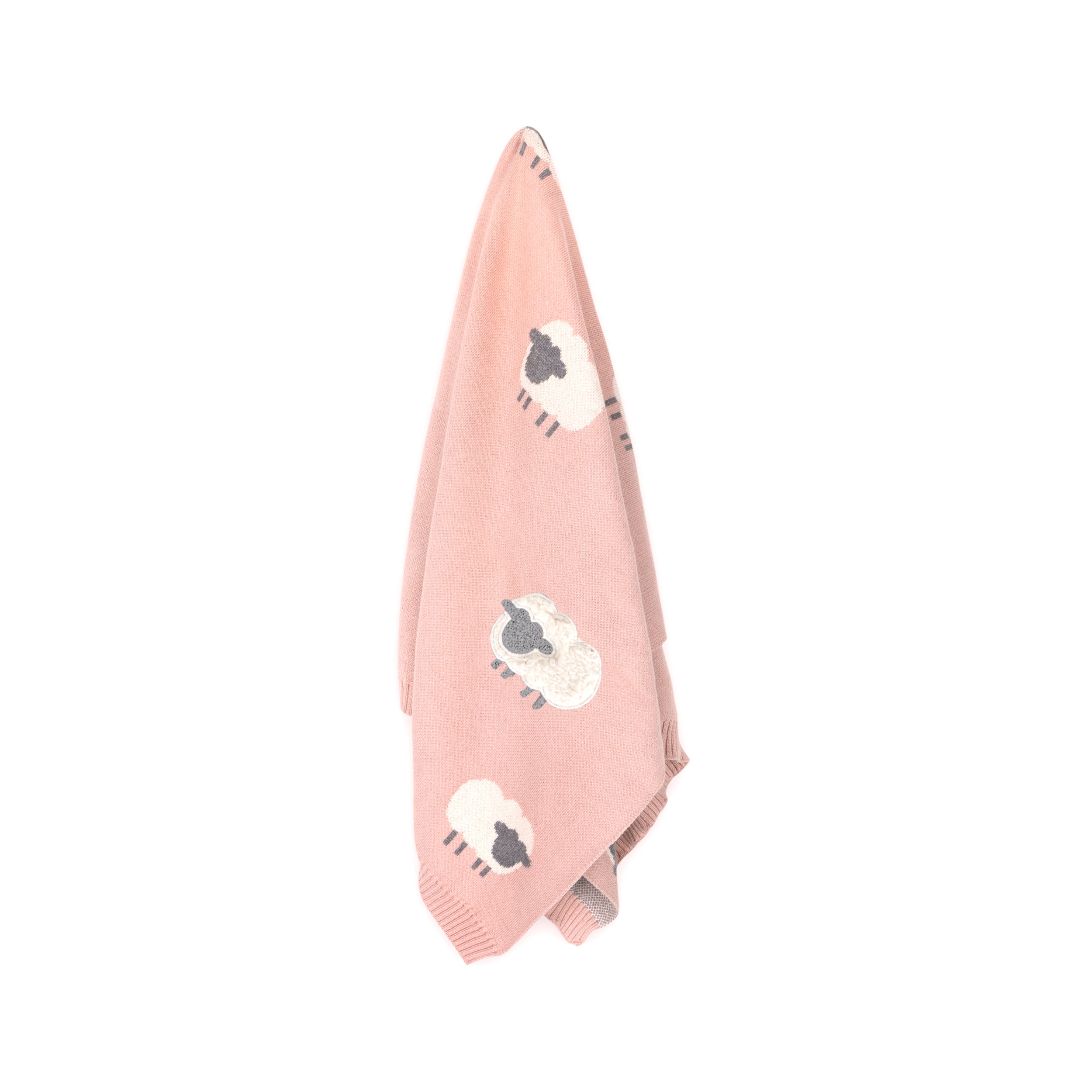 Woolly Lamb 3D - Organic Cotton Jacquard Knit Baby Blanket