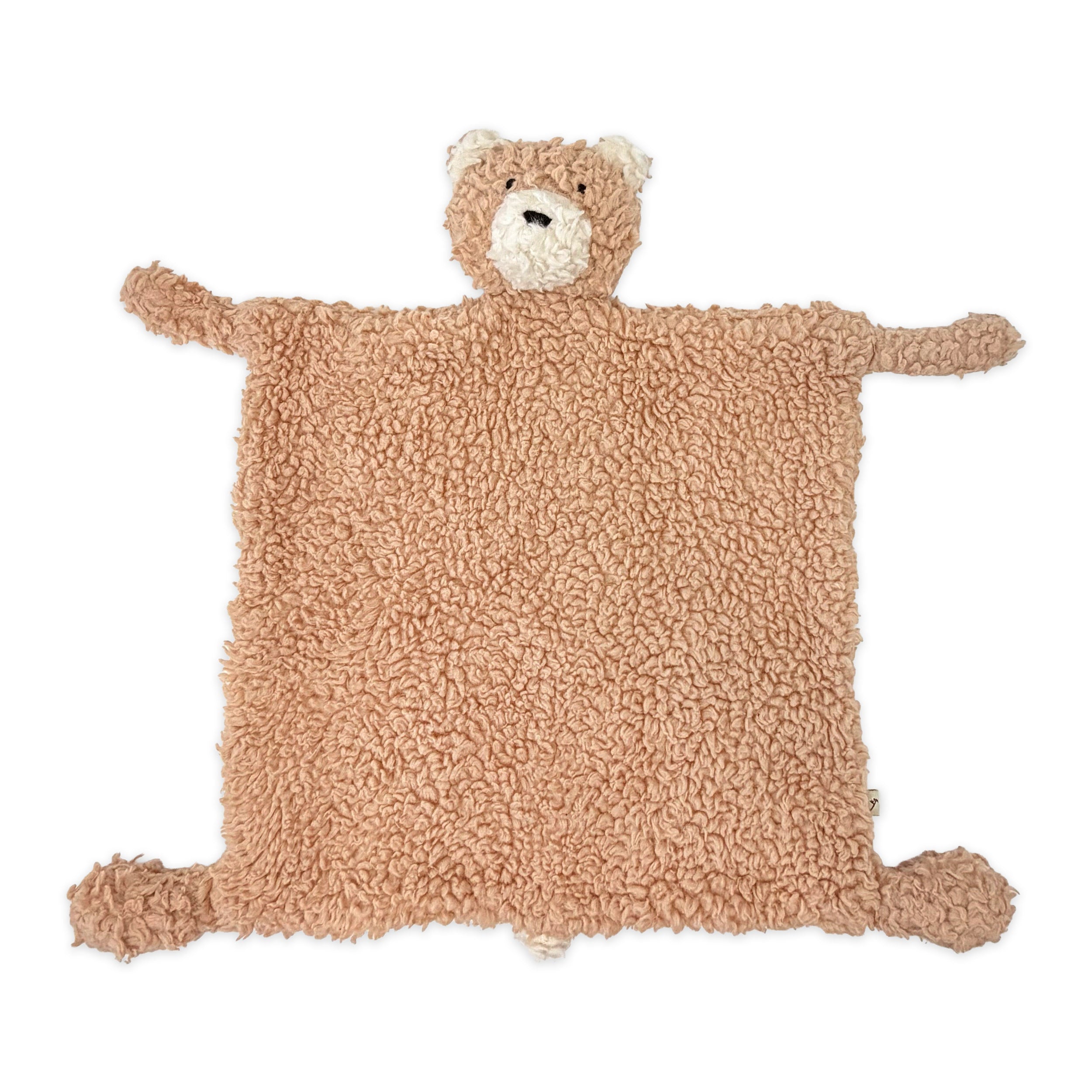 BEAR - Organic SHERPA Lovey Baby Security Blanket Cuddle Cloth