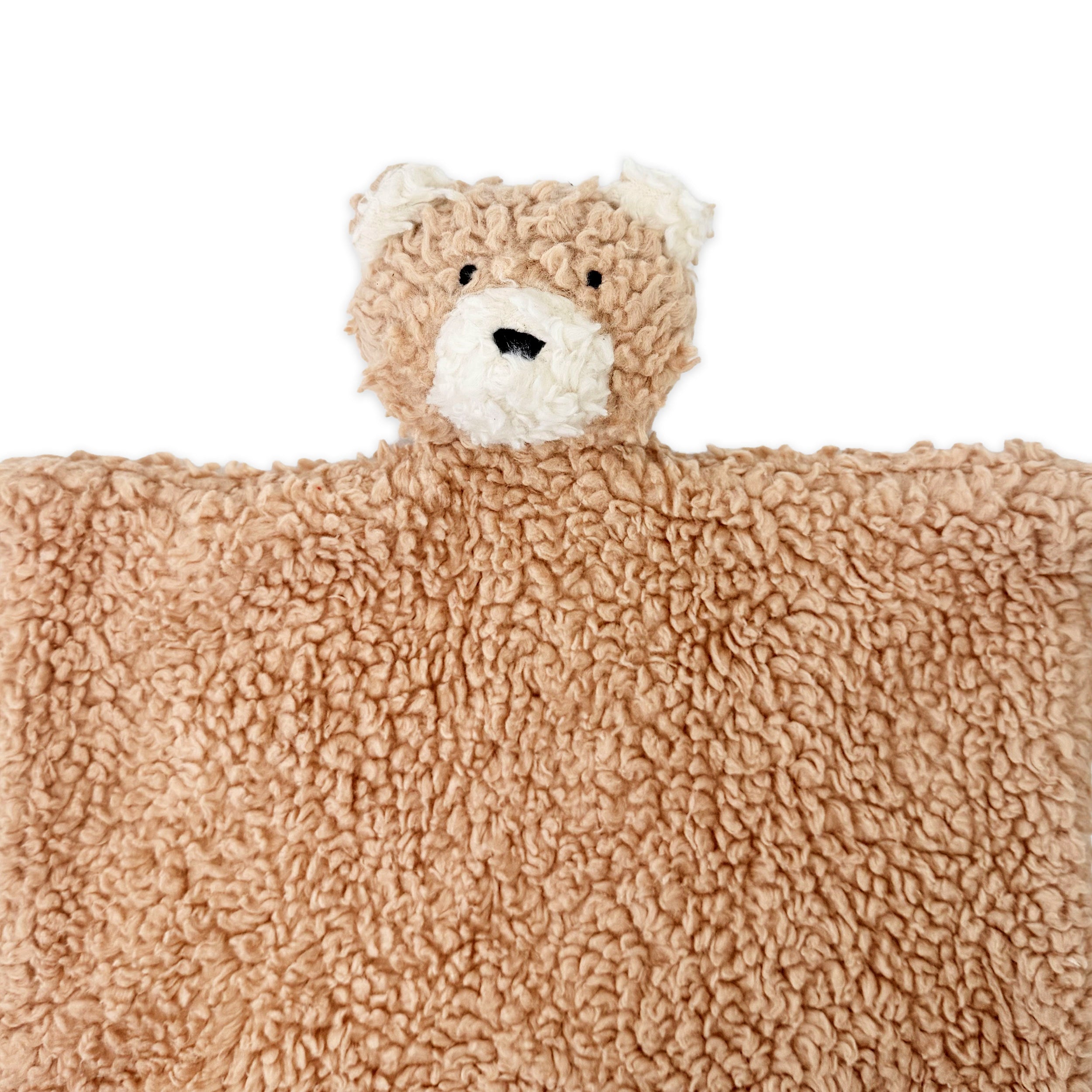 BEAR - Organic SHERPA Lovey Baby Security Blanket Cuddle Cloth, Detail