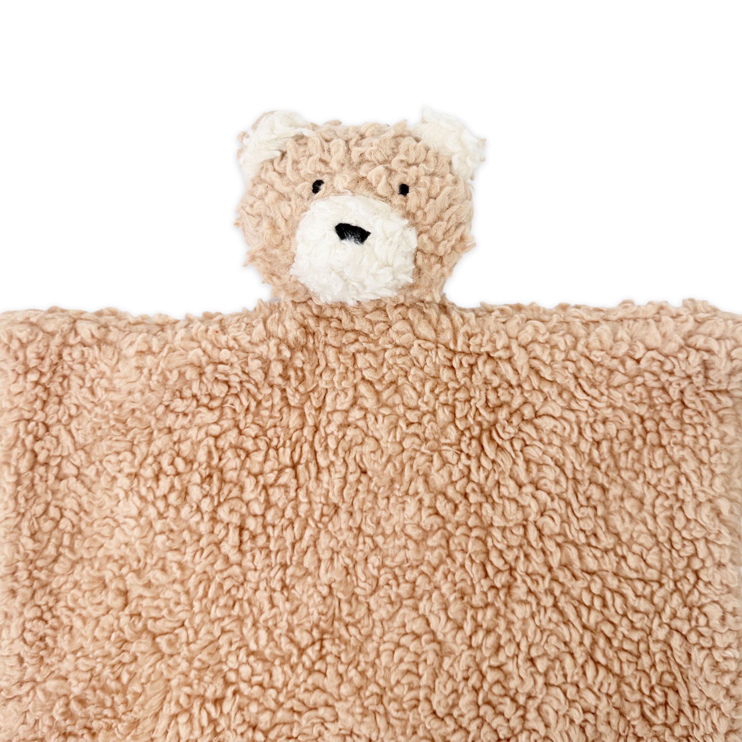 BEAR - Organic SHERPA Lovey Baby Security Blanket Cuddle Cloth (Detail)