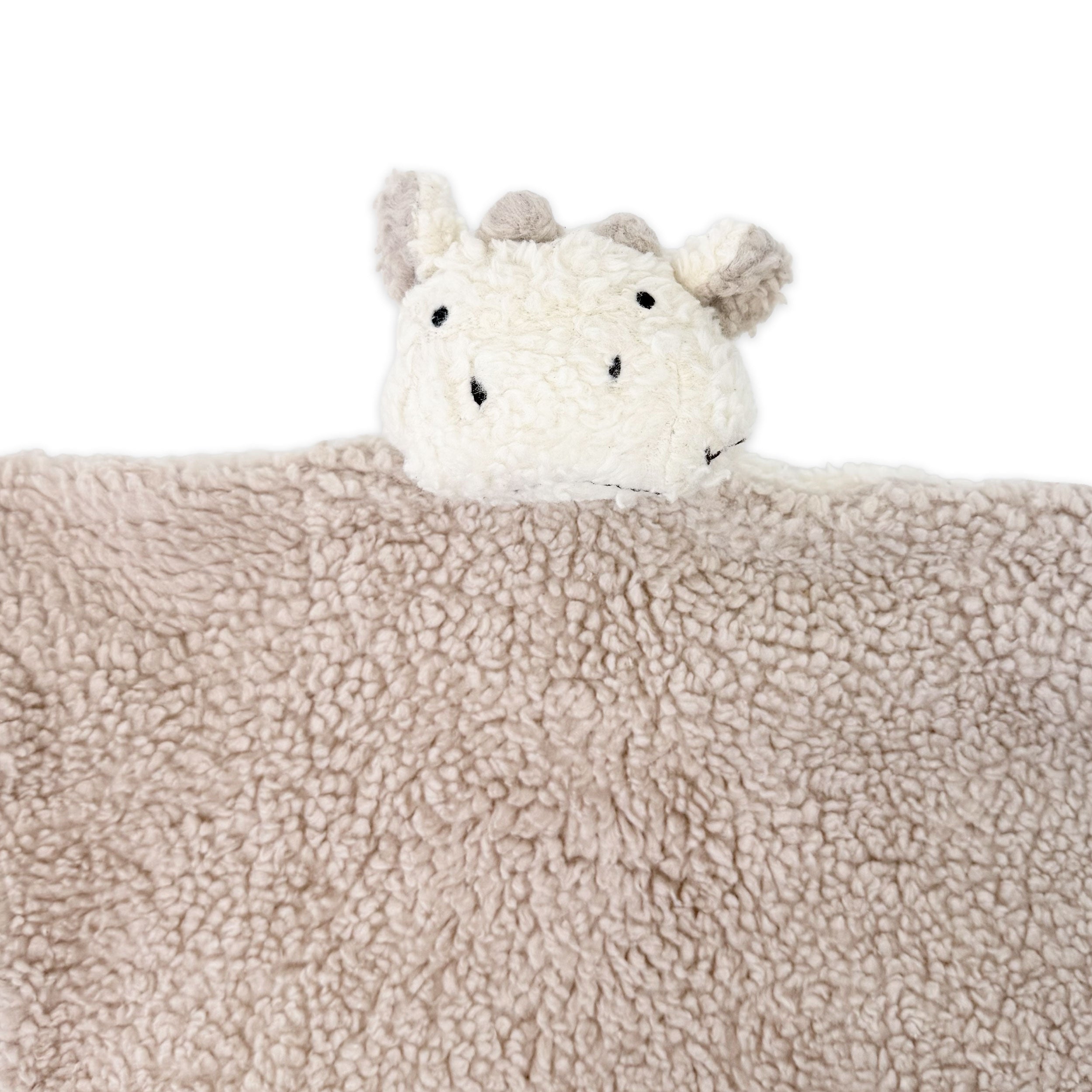 COW - Organic SHERPA Lovey Baby Security Blanket Cuddle Cloth (Detail)