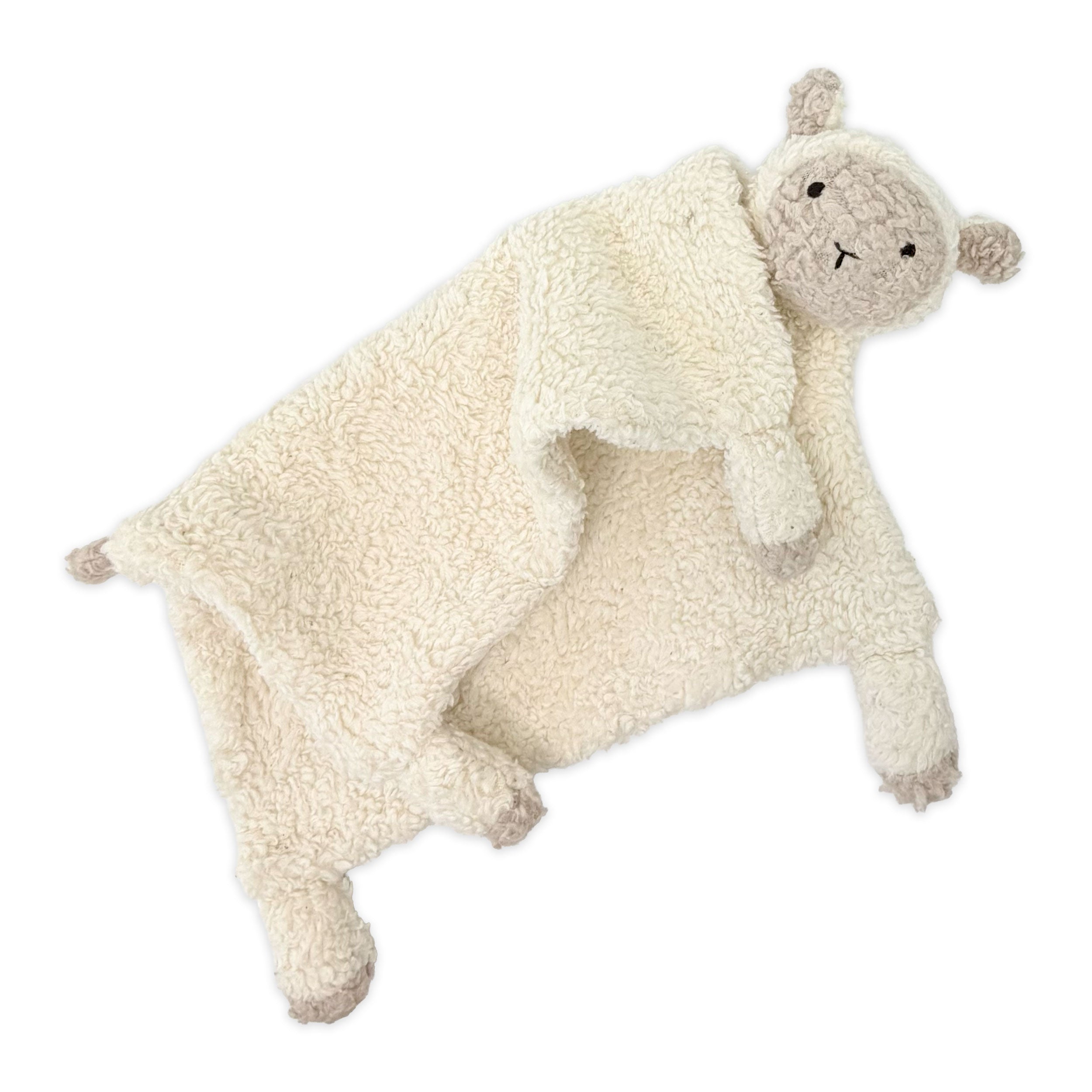 LAMB - Organic SHERPA Lovey Baby Security Blanket Cuddle Cloth (Folded)