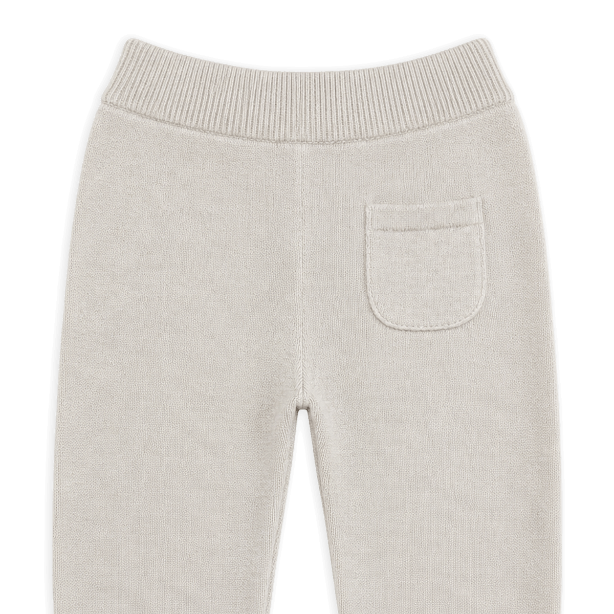 Oatmeal Heather Milan Earthy Sweater Knit Baby Legging, Pocket Detail