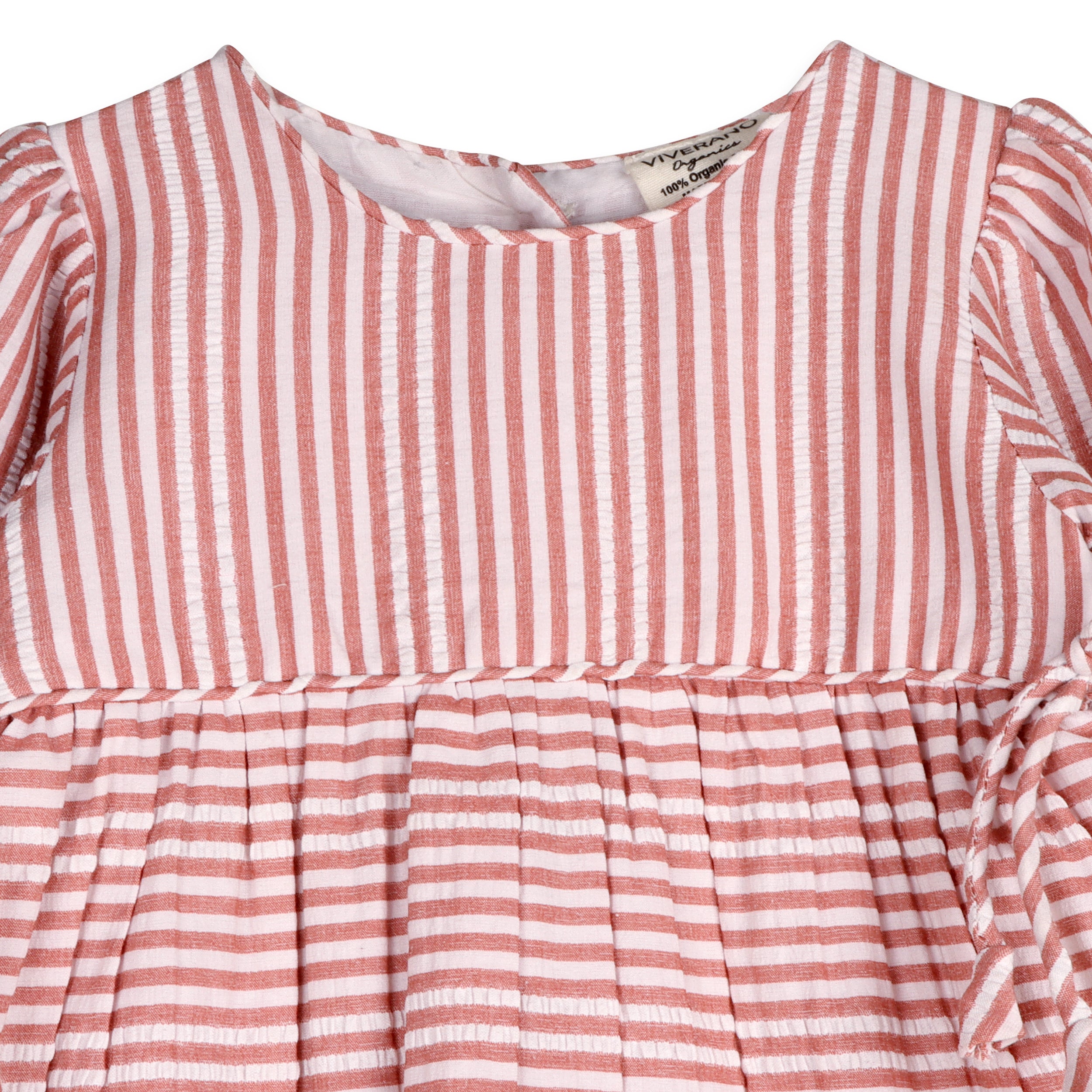 Vivienne Striped Embroidered Baby Dress & Bloomer Set (Organic Cotton)