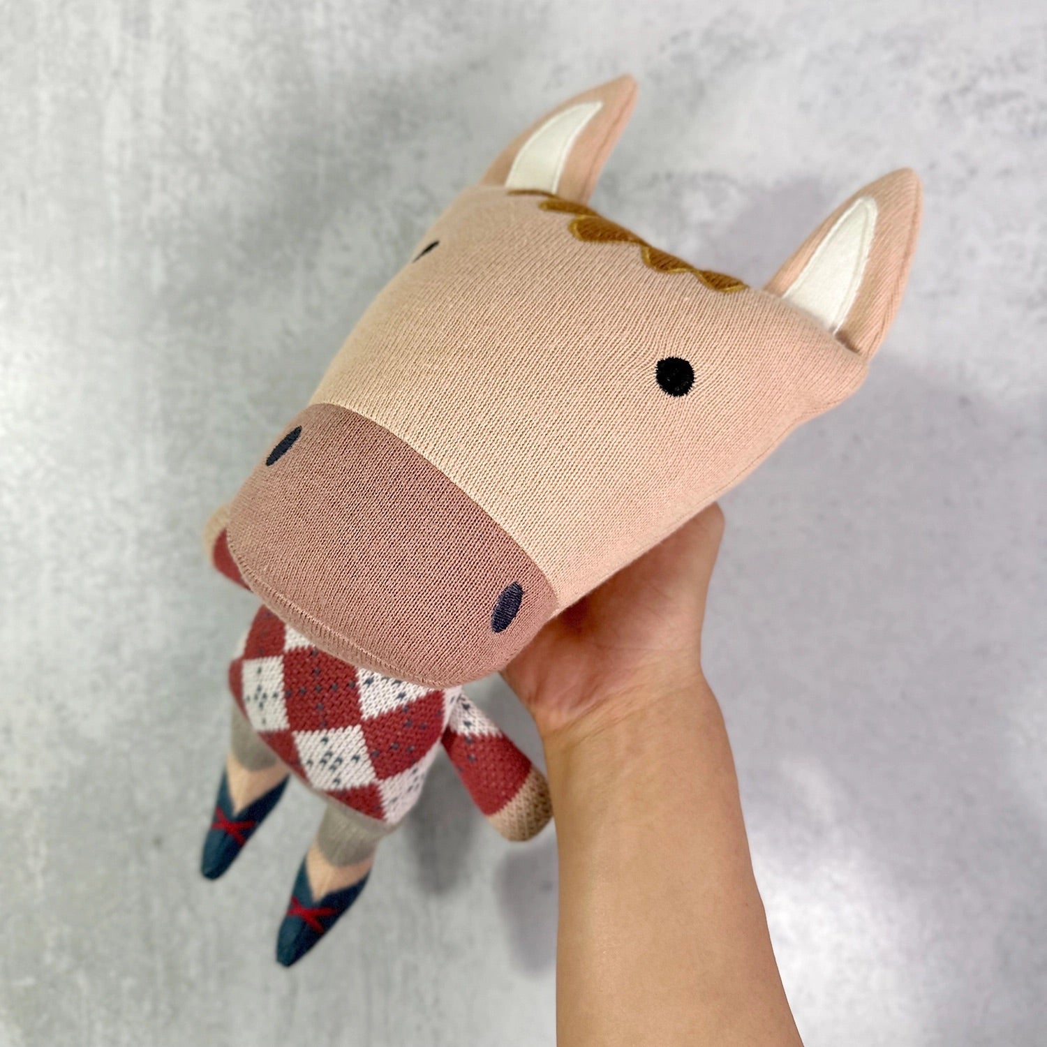 Jordan Horse Organic Cotton Hand Knit Stuffed Animal Baby Toy