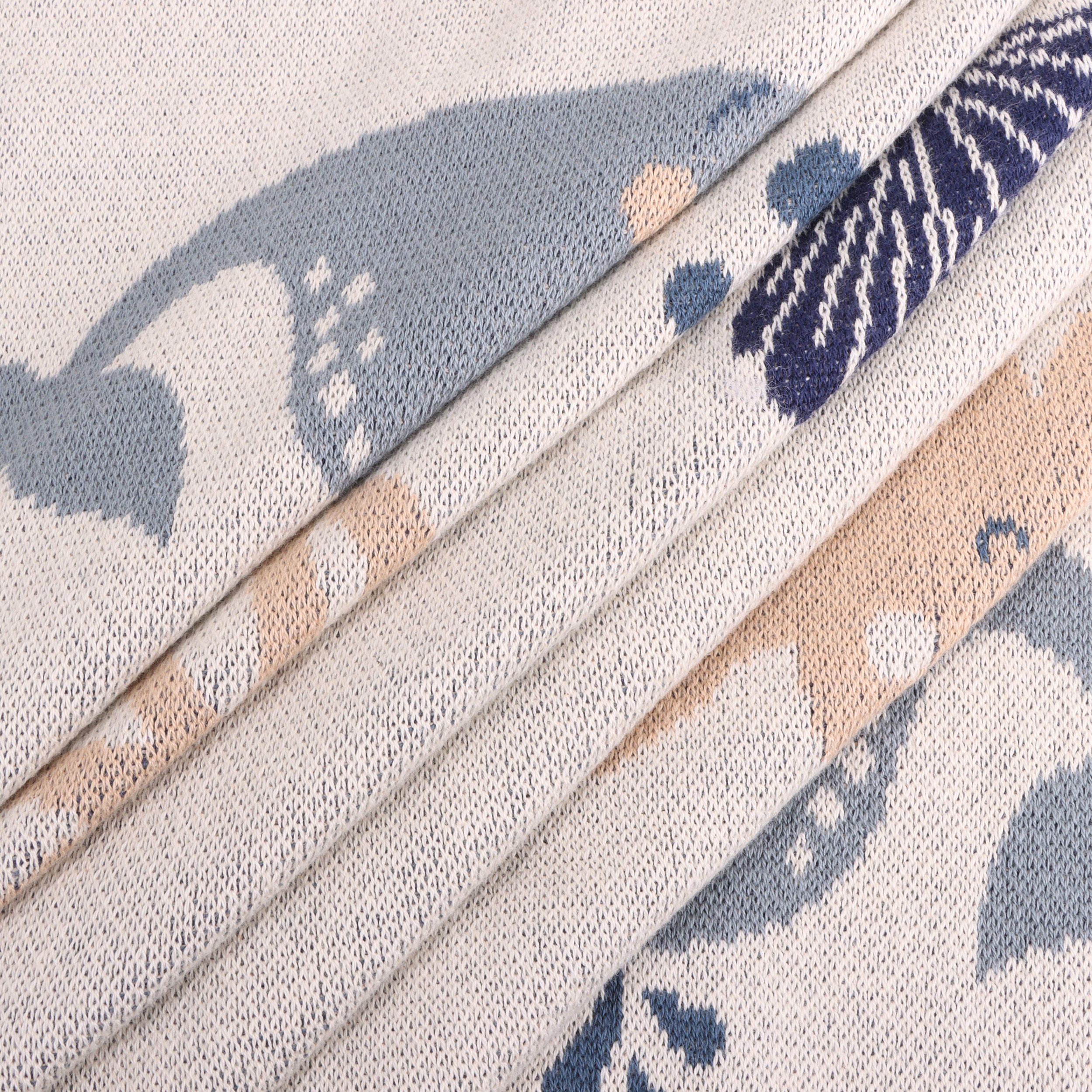 Octopus & Whale - Jacquard Sweater Knit Baby Blankets (Organic Cotton)