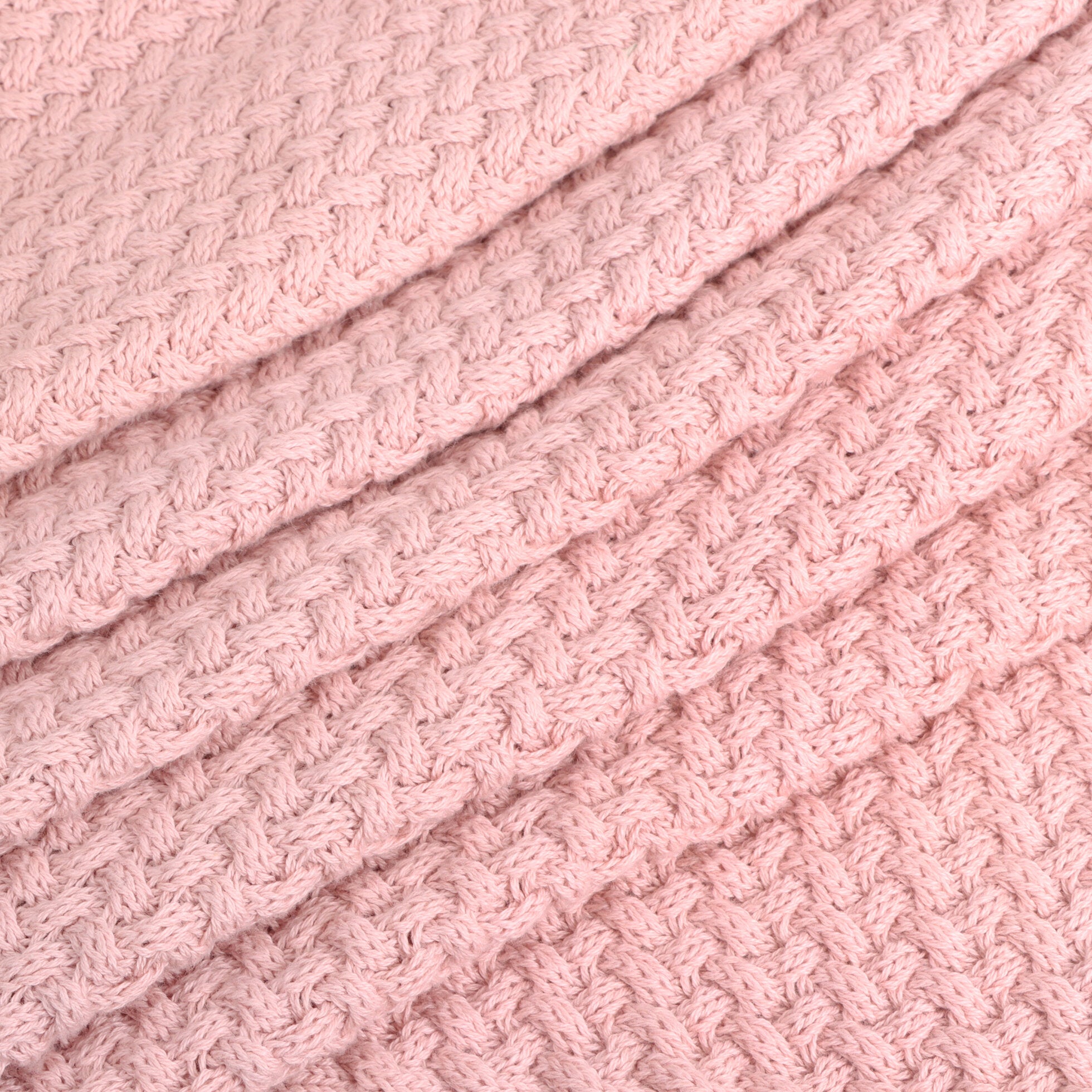 Classic Moss Knit Baby Blanket + Bunny Rattle Gift Set (Organic Cotton)