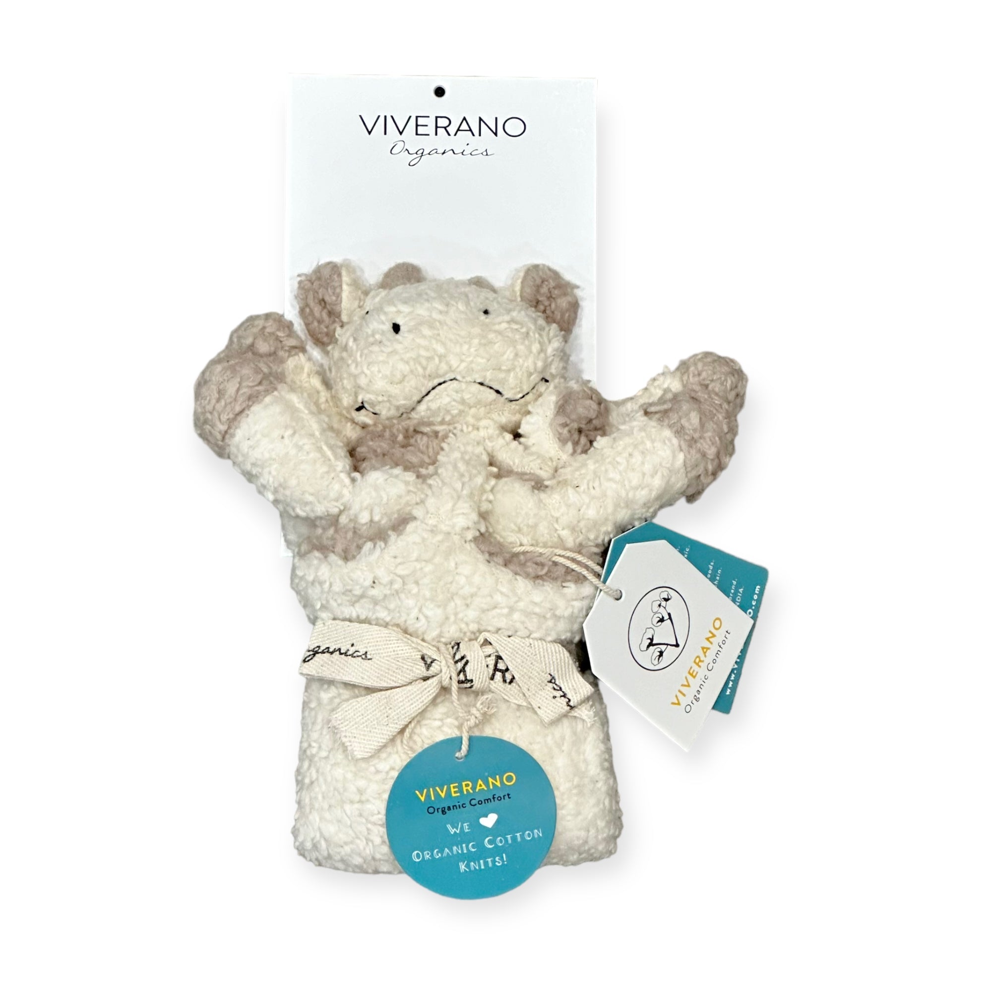 COW - Organic SHERPA Lovey Baby Security Blanket Cuddle Cloth (Packaged)