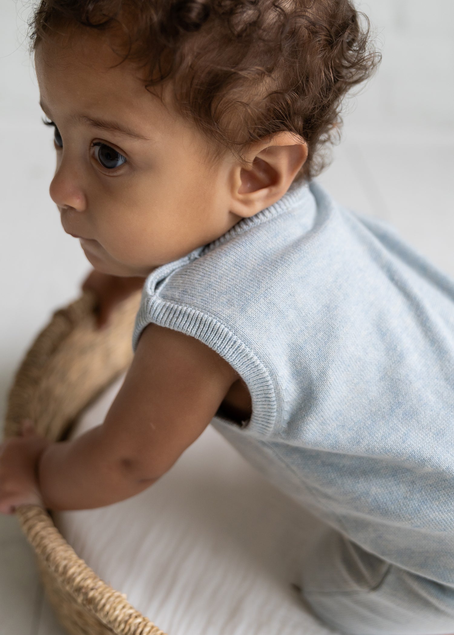 Clouds Jacquard Knit Baby Romper (Organic Cotton)