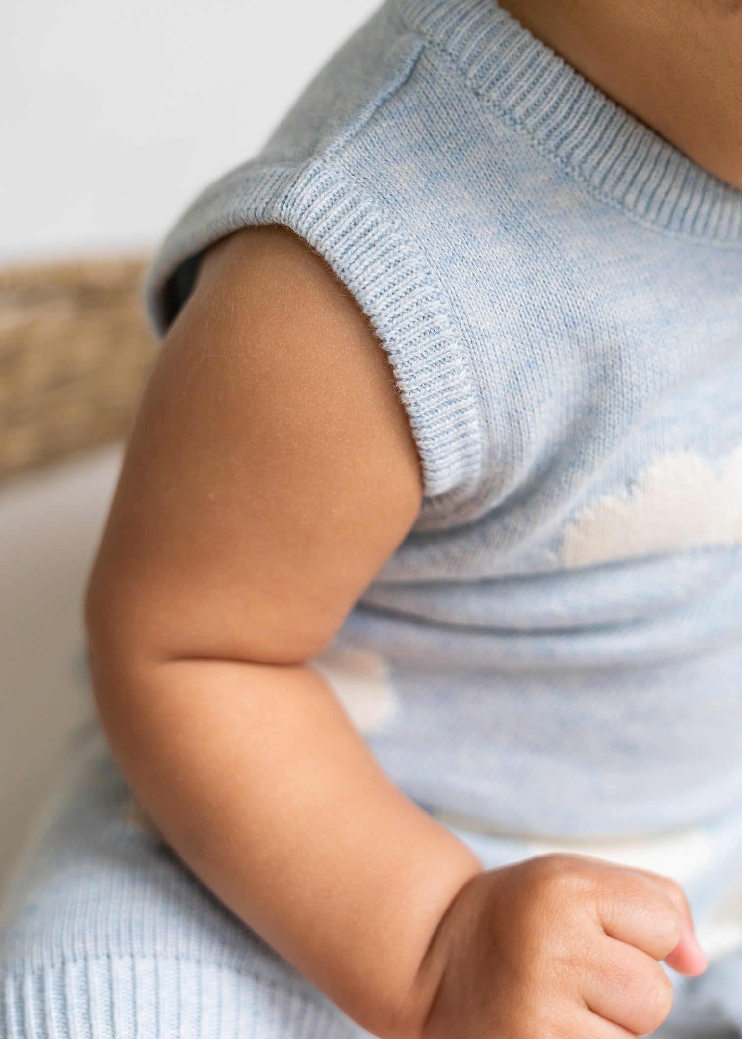 Clouds Jacquard Knit Baby Romper (Organic Cotton)