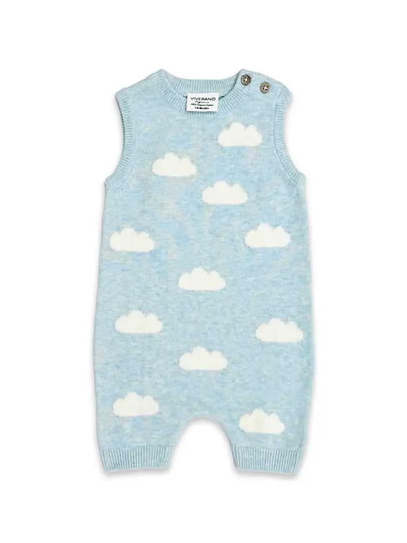 Clouds Jacquard Knit Baby Romper (Organic Cotton)