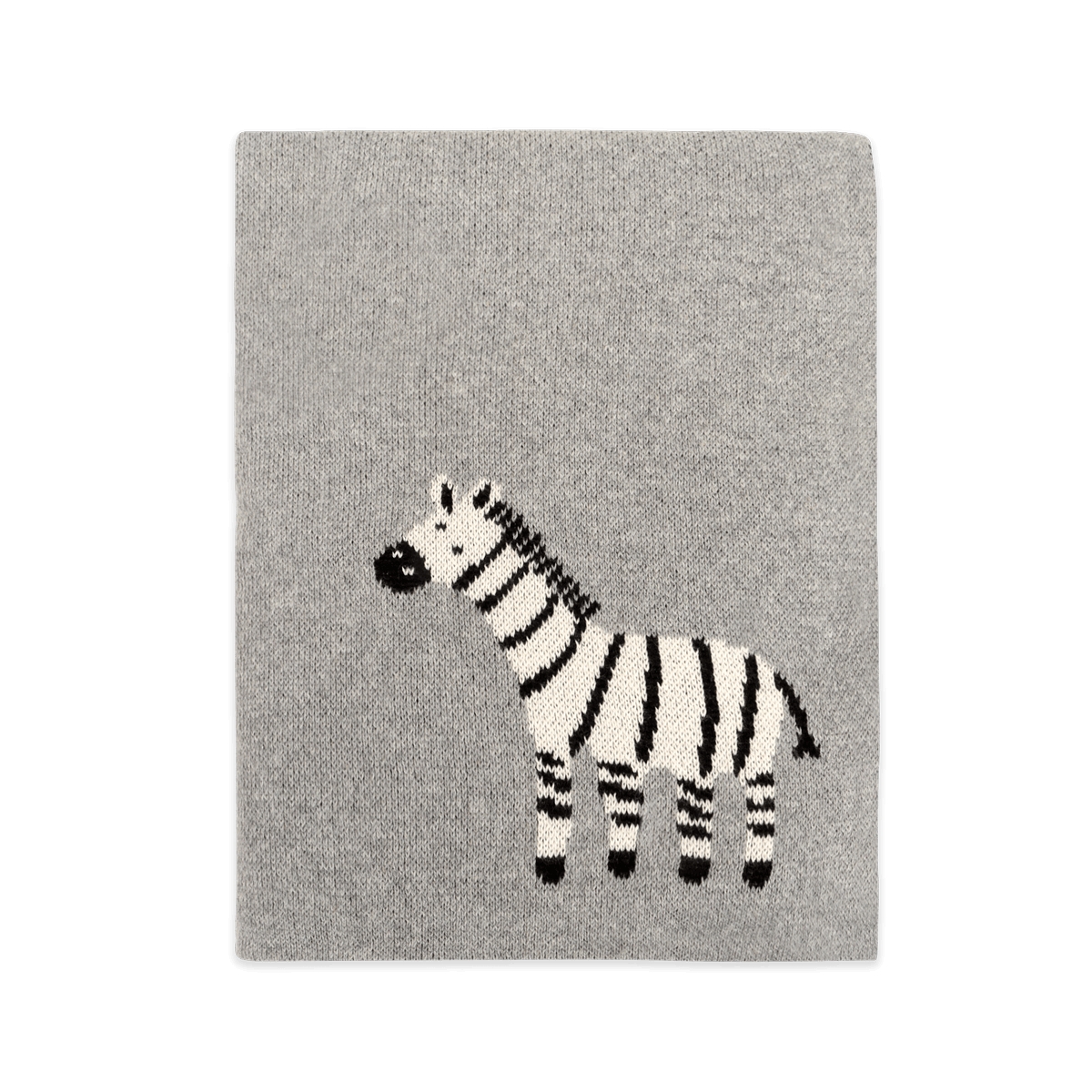 Zebra - Jacquard Sweater Knit Baby Blanket (Organic Cotton)