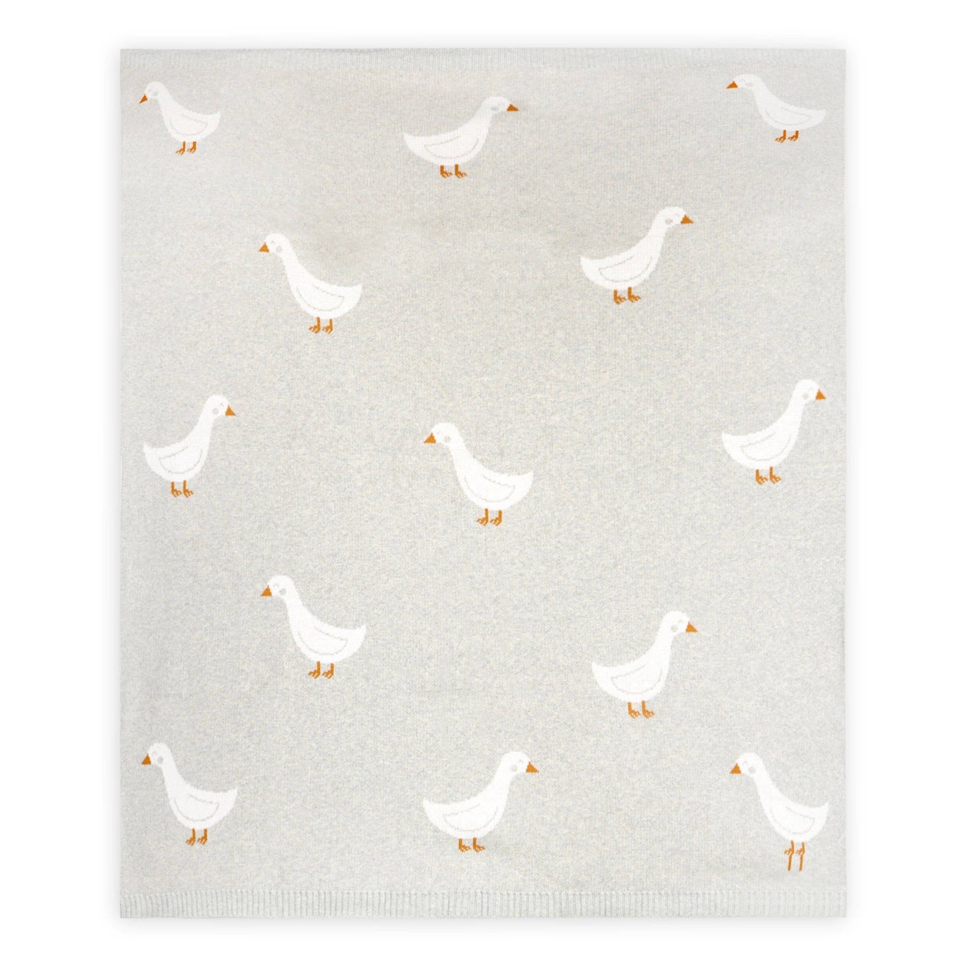 Duck Waddle - Organic Cotton Jacquard Sweater Knit Baby Blankets
