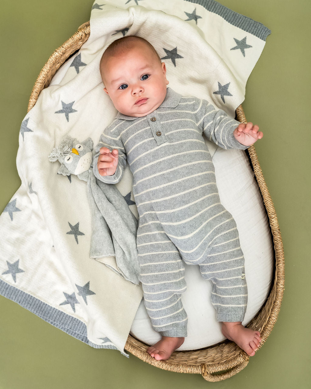 Stars - Reversible Sweater Knit Baby Blankets (Organic Cotton)