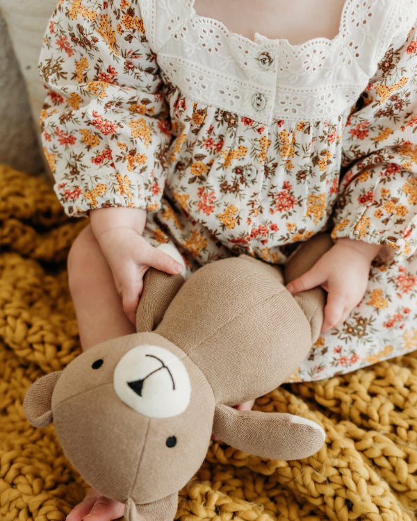 Peanut Lil Bear Knit Stuffed Animal Soft Toy (Organic Cotton)