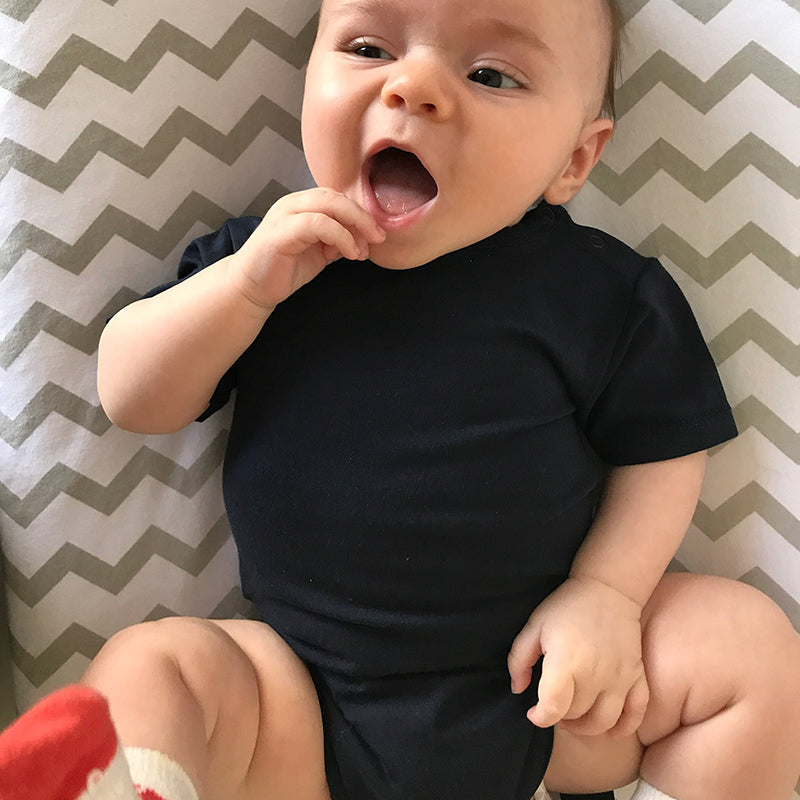 Viverano Venice Stripe Jersey Short Sleeve Organic Cotton Bodysuit for Babies