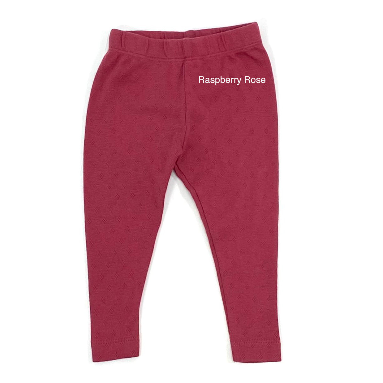 Pointelle Stretch Knit Baby Leggings Pants (Organic Cotton) - 7 Colors