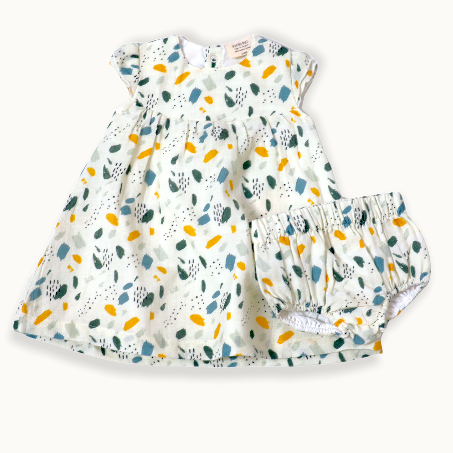 Florence Bloom Cap Sleeve Dress + Bloomer Set (Organic Muslin)