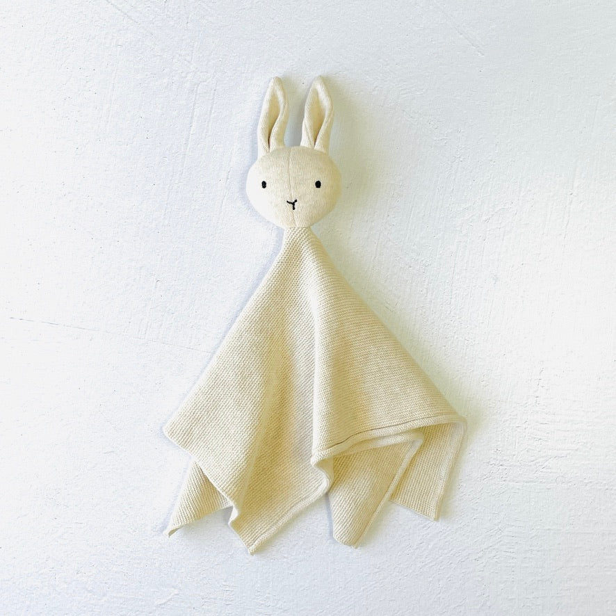 Bunny Mommy & Me Jacquard Knit Baby Blanket & Lovey Gift SET (Organic) by Viverano