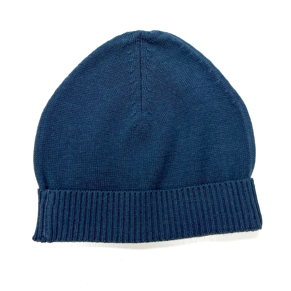Milan Earthy Knit Baby Round Hat (Organic Cotton) - Dusty Blue