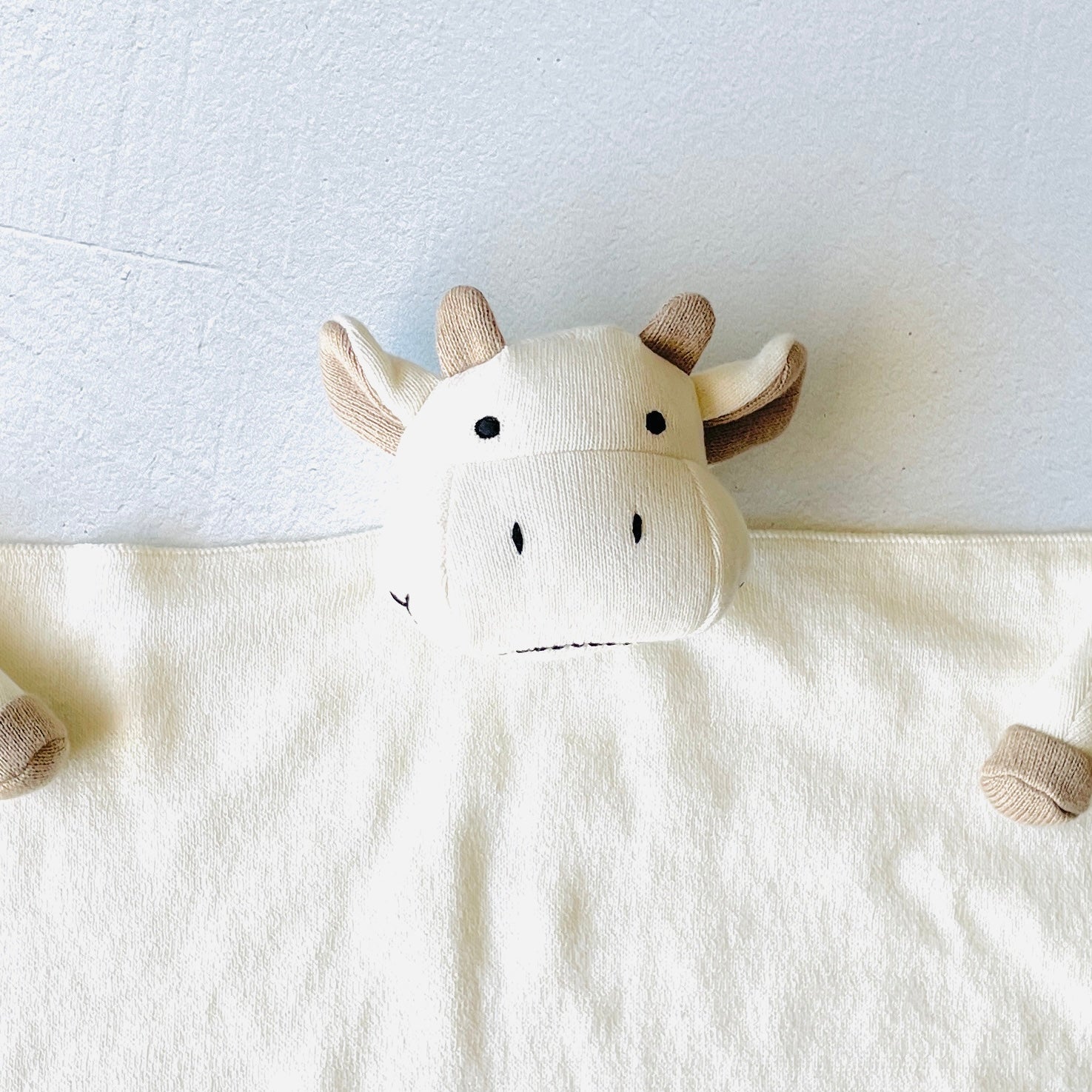 Organic Baby Lovey Security Blanket Cuddle Cloth - Cow (Viverano)
