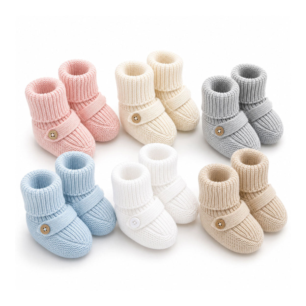 Milan Knit Cozy Baby Booties, Organic Cotton