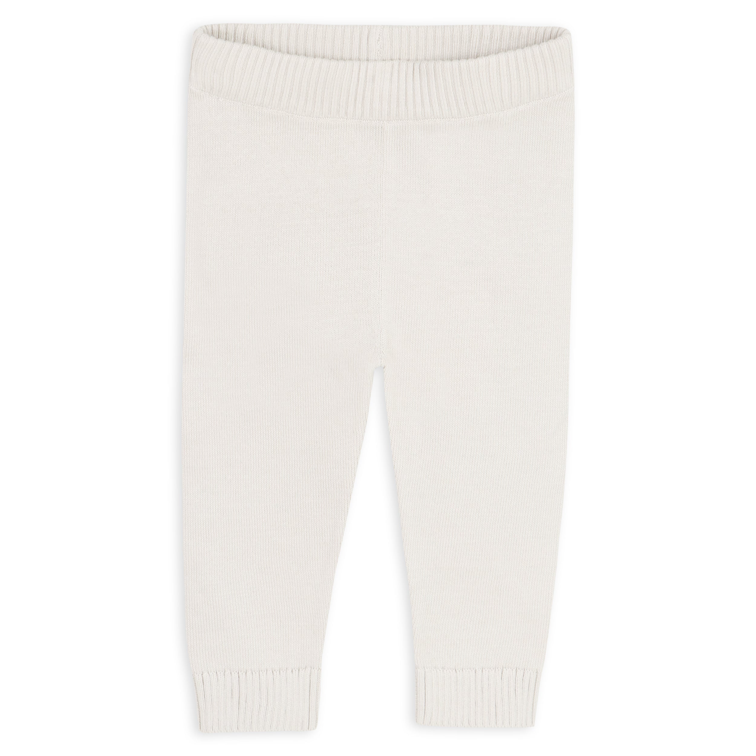 Dove White Milan Knit Baby Pocket Pants (Organic Cotton) Front