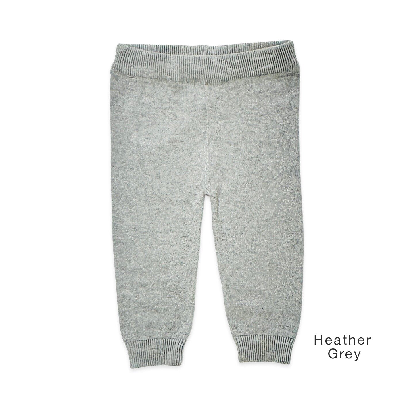 Heather Grey Milan Knit Baby Pocket Pants (Organic Cotton) Front