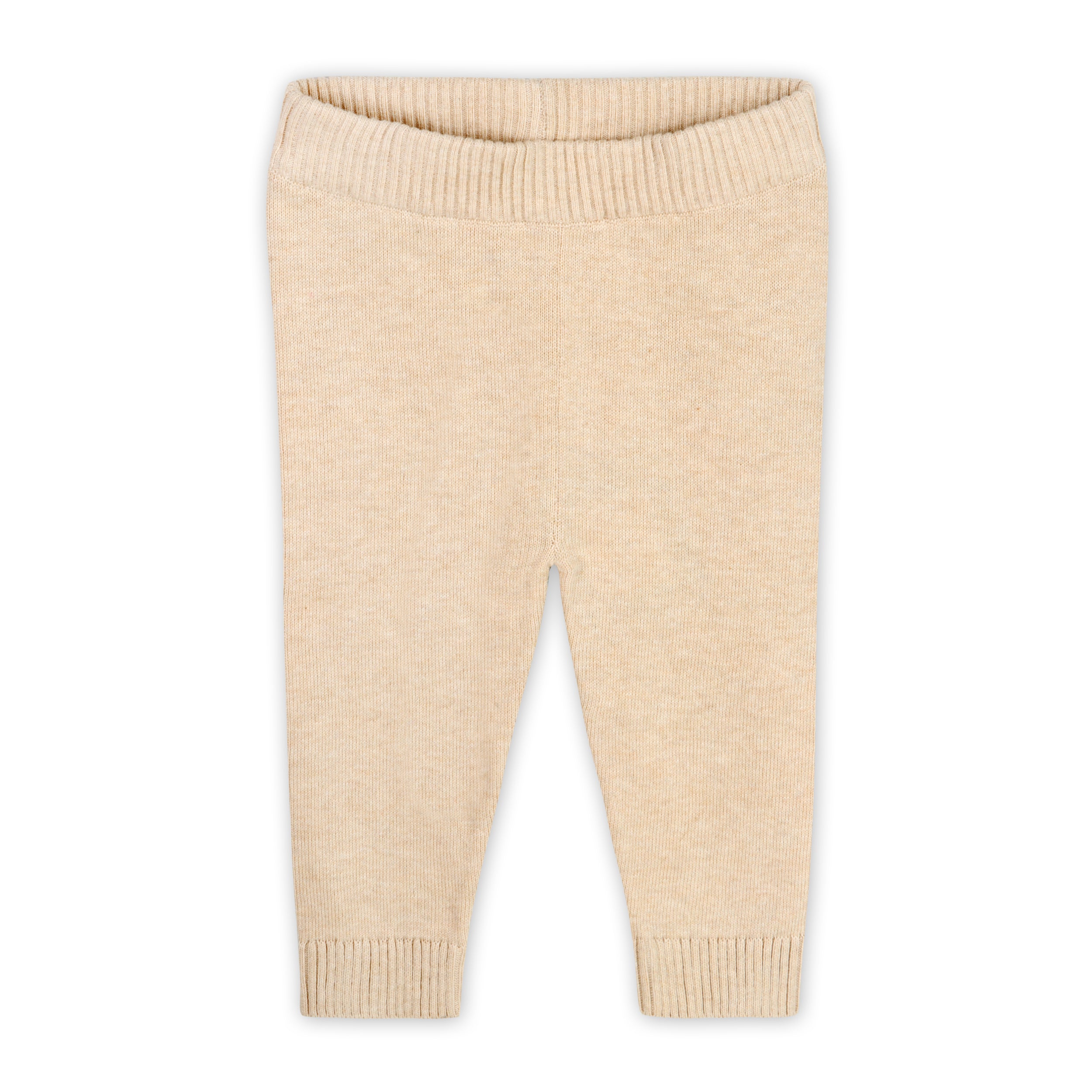 Oat Heather Milan Knit Baby Pocket Pants (Organic Cotton) Front