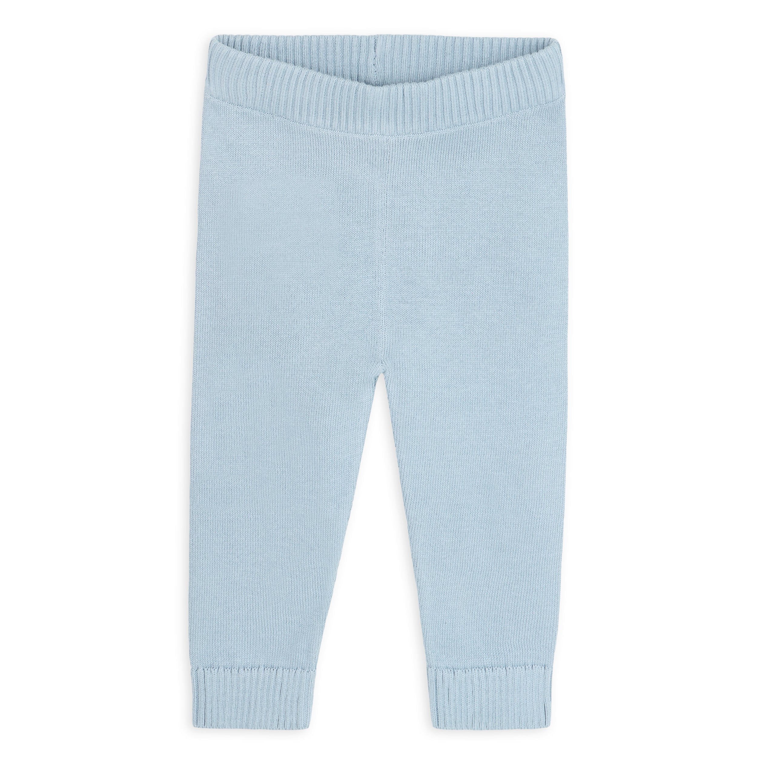 Sky Blue Milan Knit Baby Pocket Pants (Organic Cotton) Front