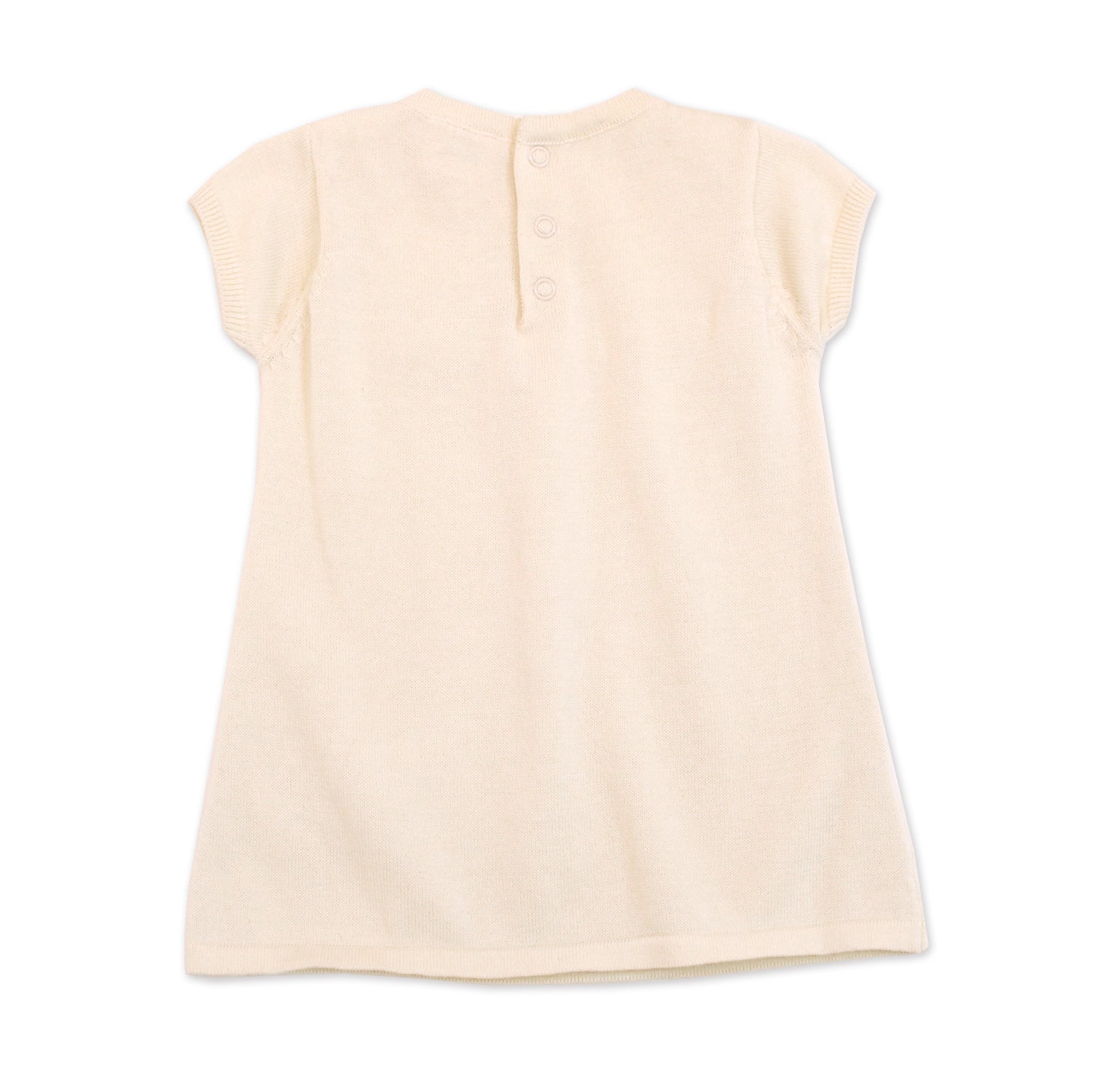 Milan Short Sleeve Organic Knit Baby Dress - back shot
