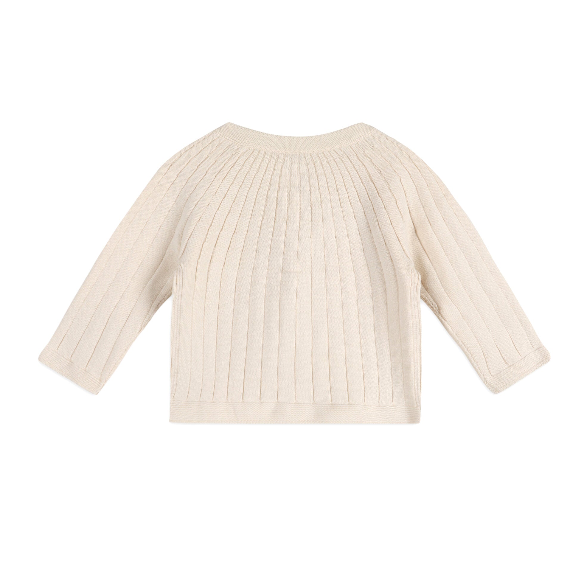 Milan Knit Baby Girl Rib Cardigan Sweater (Organic Cotton) - 2 Colors