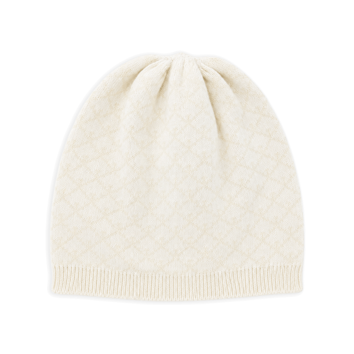 Organic Cotton Milan Knit Baby Jacquard Hat, Dove White