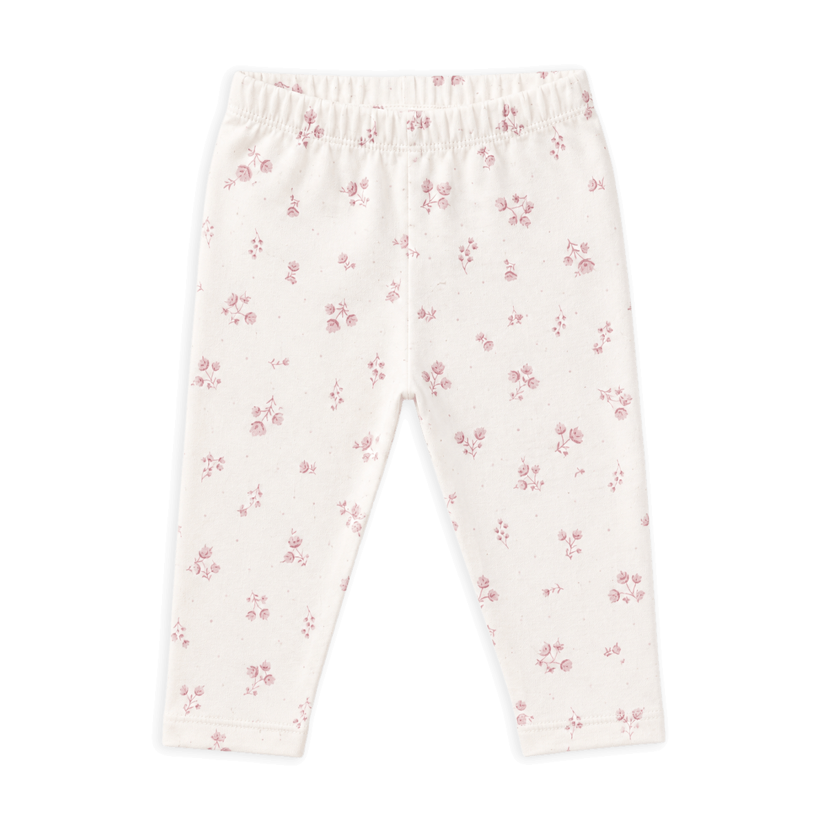 Delicate Floral Jersey Knit Baby Girl Leggings, Organic Cotton