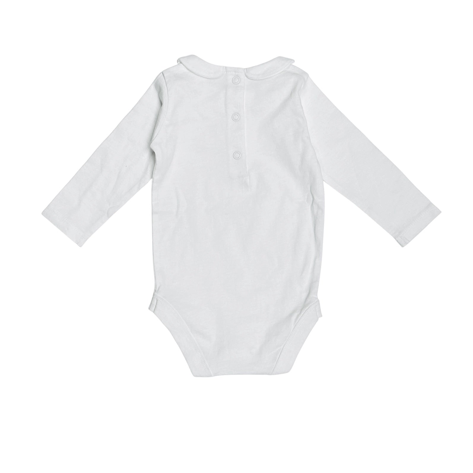 Organic Peter Pan Collar Basic Baby Bodysuit - Back