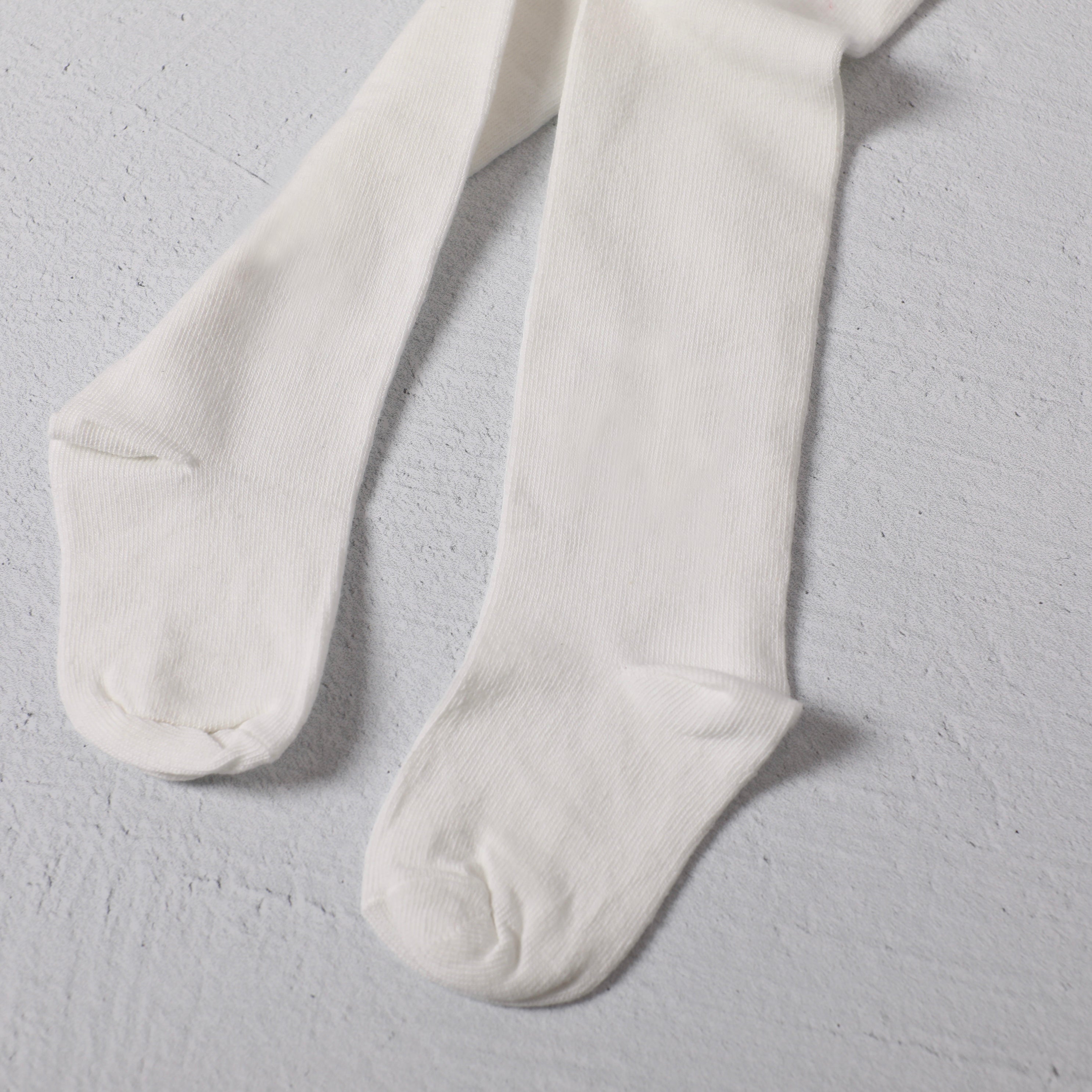Fine Knit Basic Baby Girl Tights - Plain (Organic Blend) by Viverano