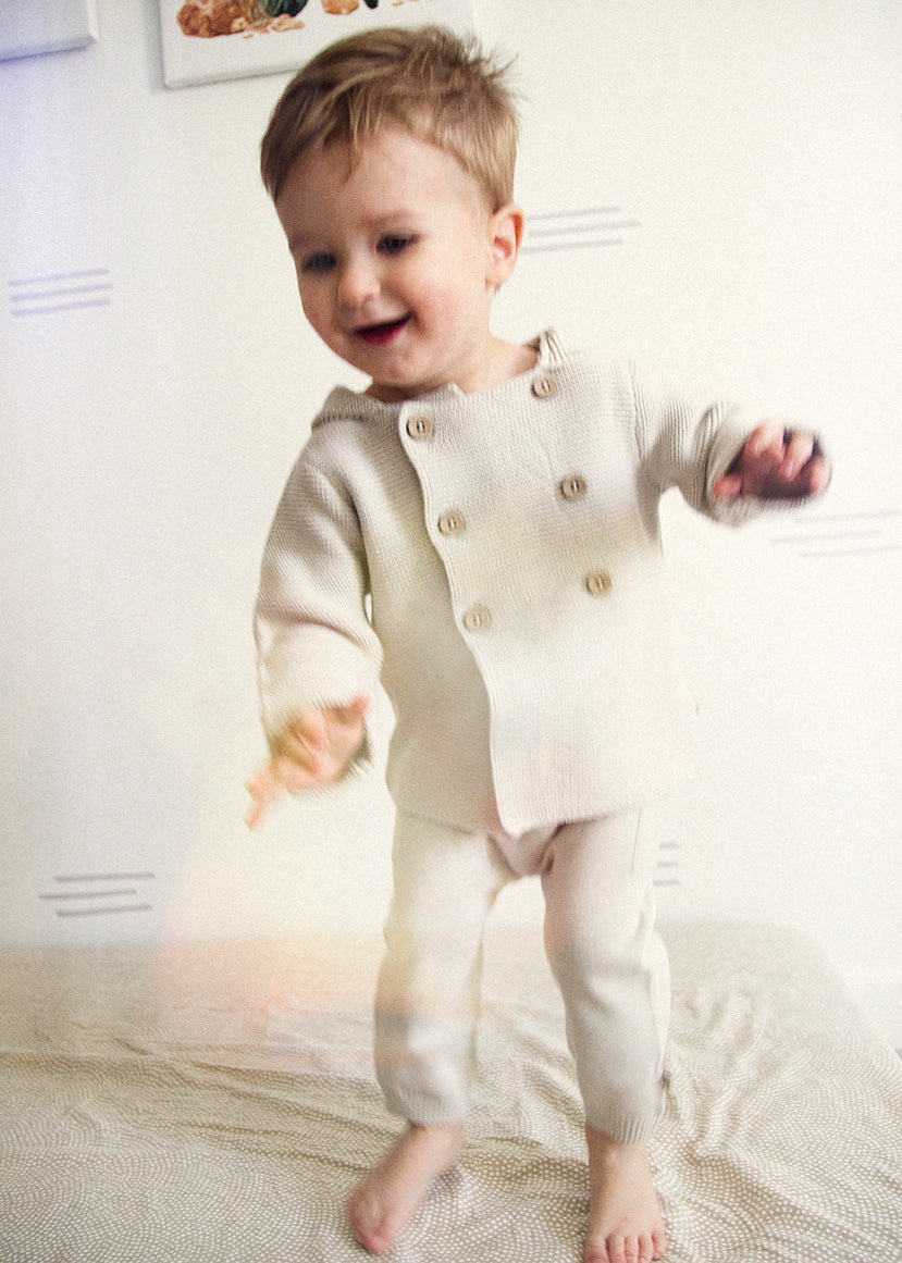 Hooded Double Button Baby Coat Jacket (Organic Cotton) 