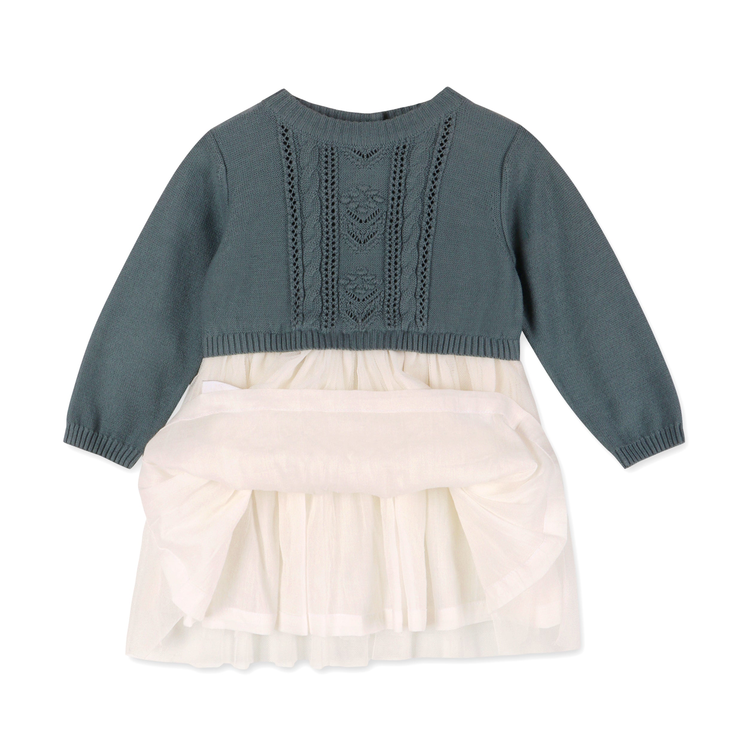 Cable Floral Sweater Knit Top & Tutu Baby Dress (Organic) 