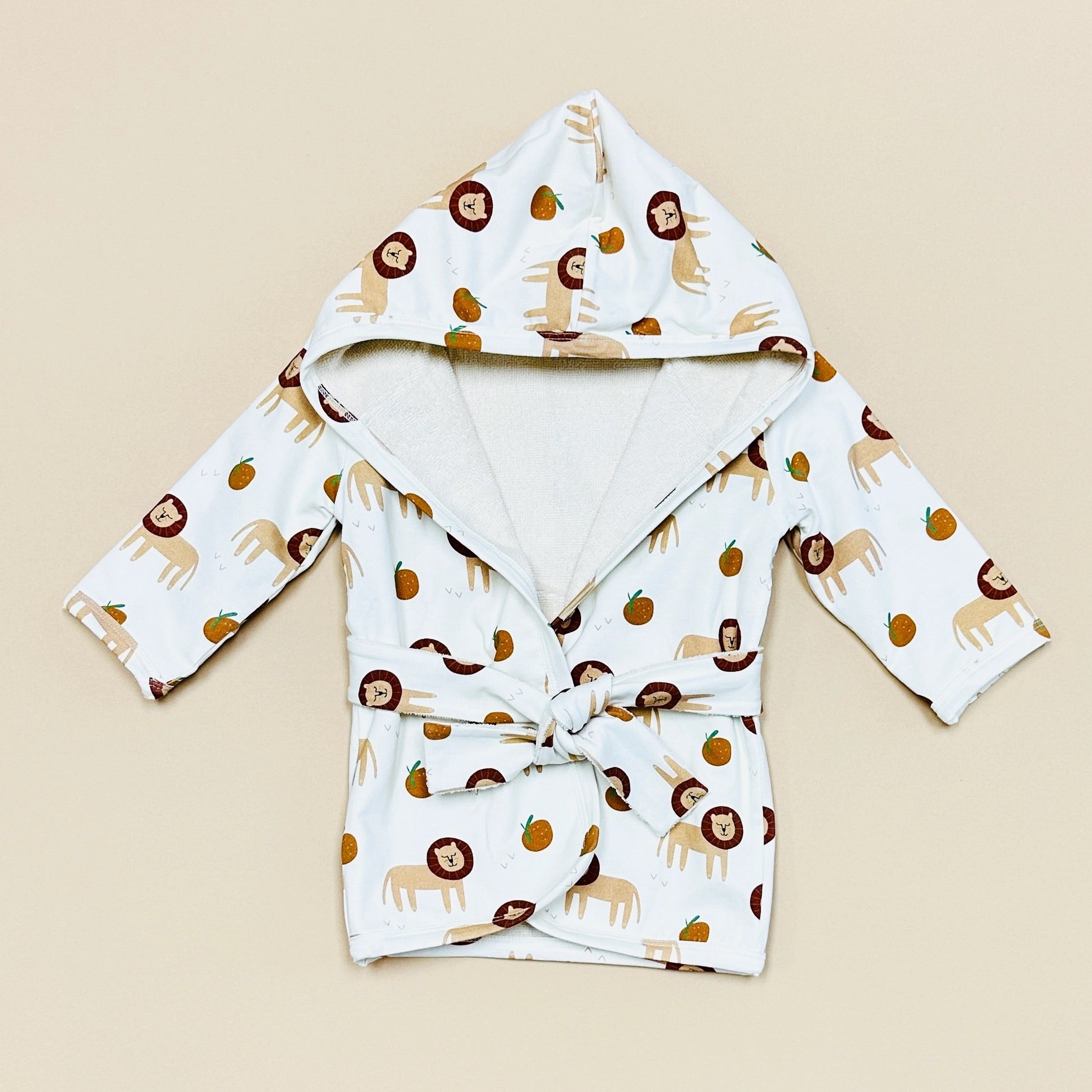 Lion Hooded Baby Bath Robe (Organic Cotton) by Viverano