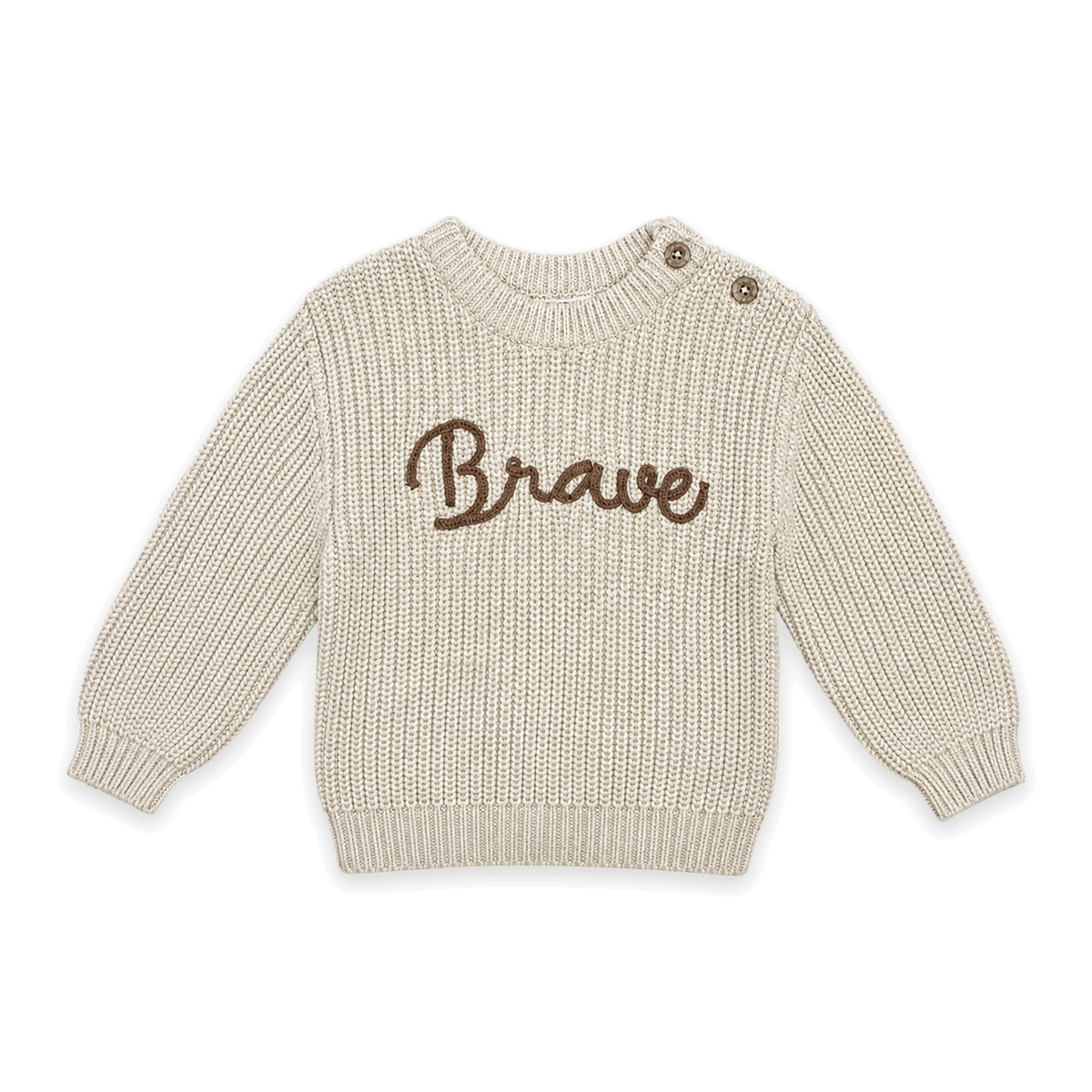 BRAVE Chunky Knit Slouchy Baby Pullover Sweater made with Organic Cotton