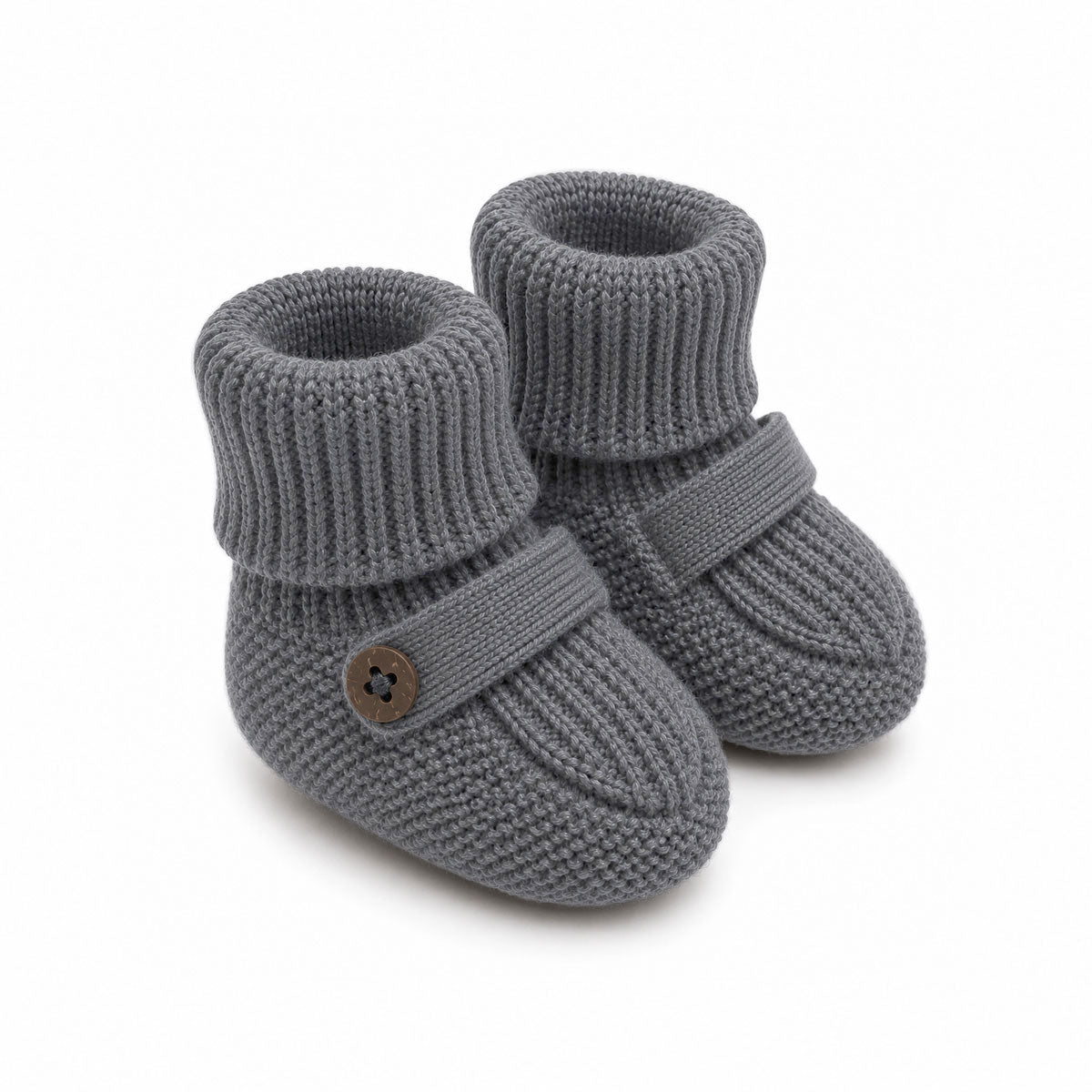 Charcoal Heather Milan Heather Knit Newborn Baby Booties