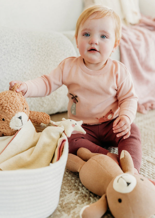 Farm Windmill Applique Sweater Knit Baby Pullover (Organic Cotton)