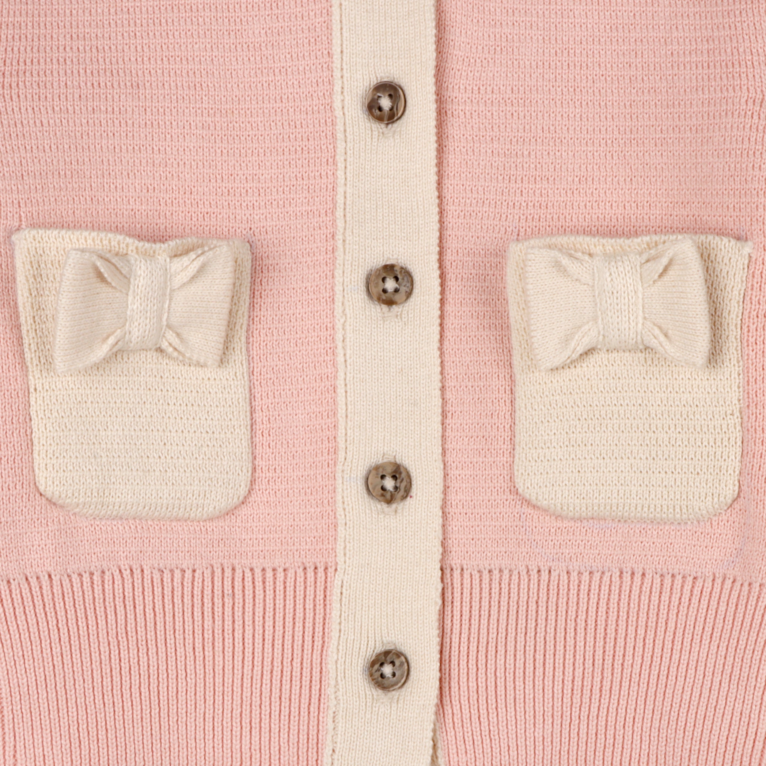 Lily Bow Pockets Sweater Knit Baby Cardigan - Detail
