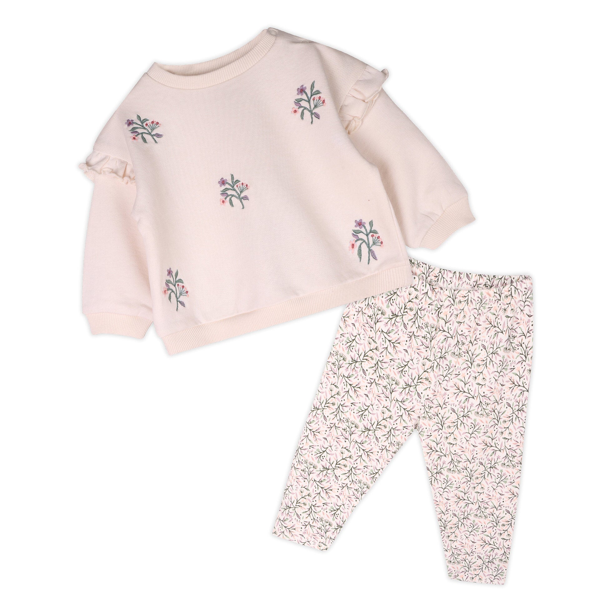 Violet Bouquet Baby Sweatshirt & Legging Set (Organic Cotton)