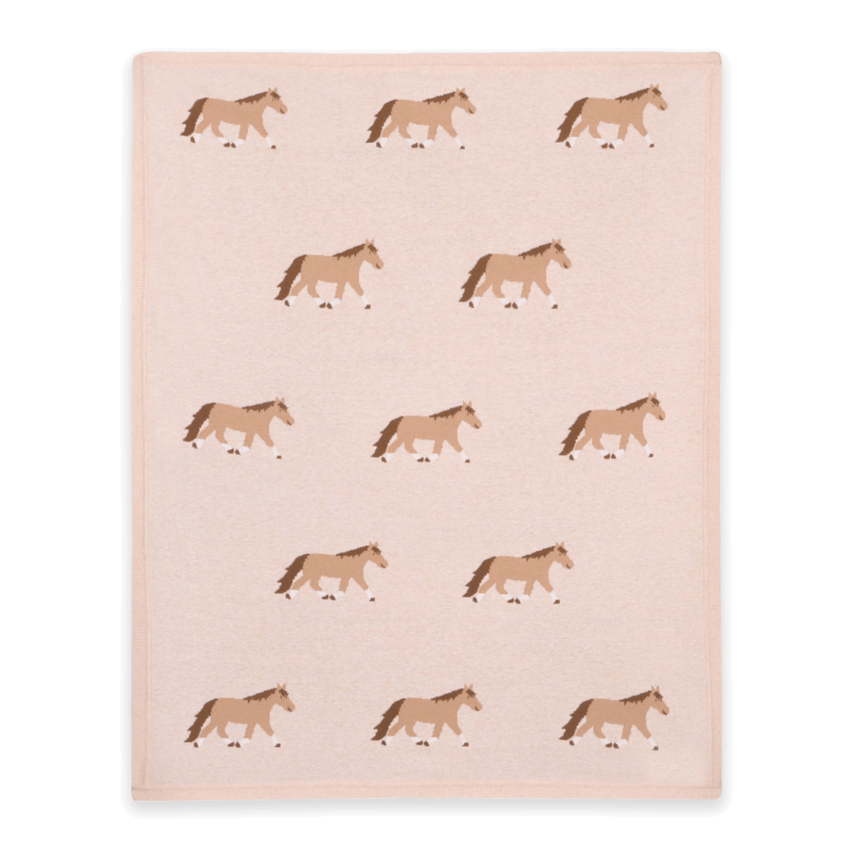 Horse Pony Snuggles - Organic Cotton Jacquard Knit Baby Blanket