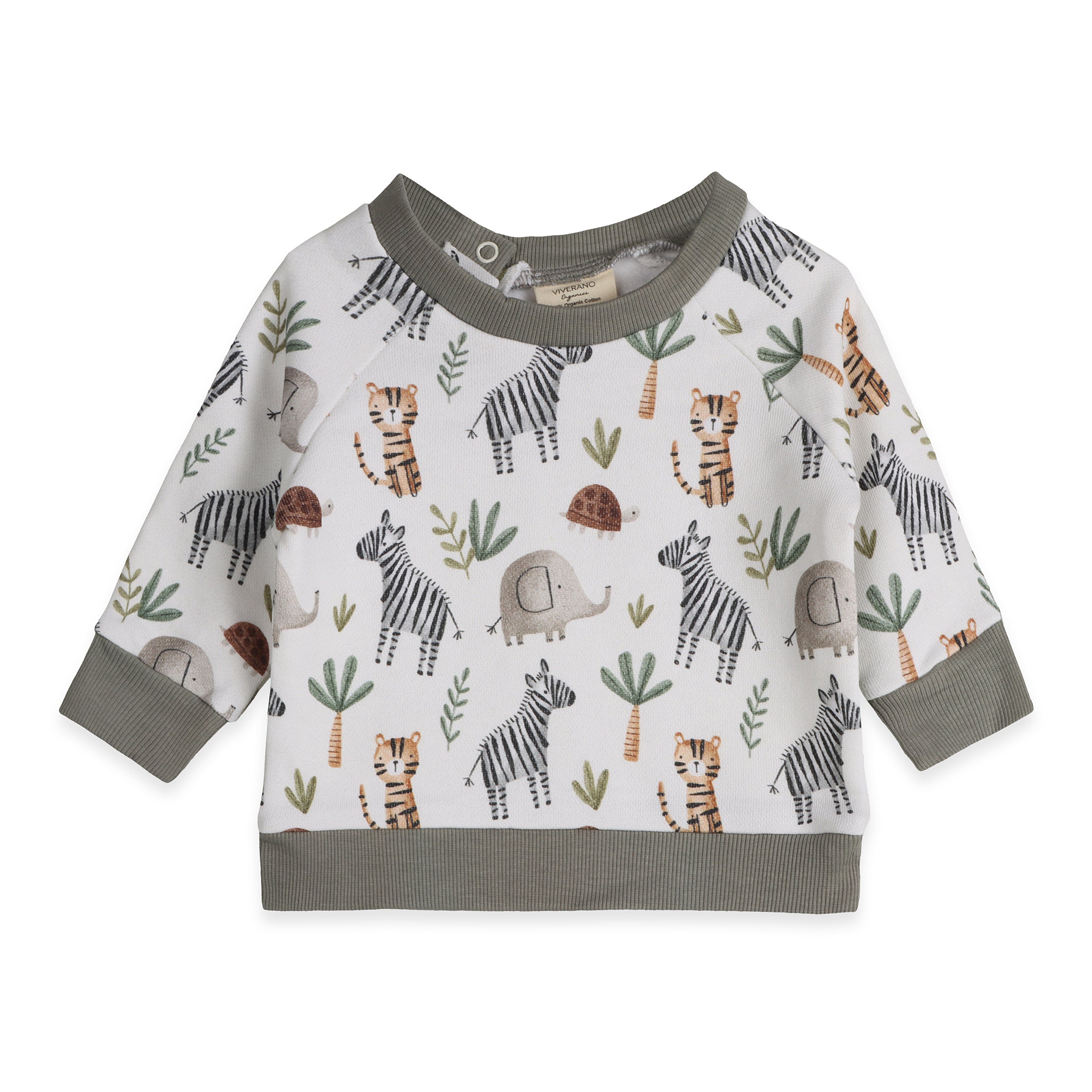 Savannah Animals Baby Pullover & Pants Set (Organic Cotton)